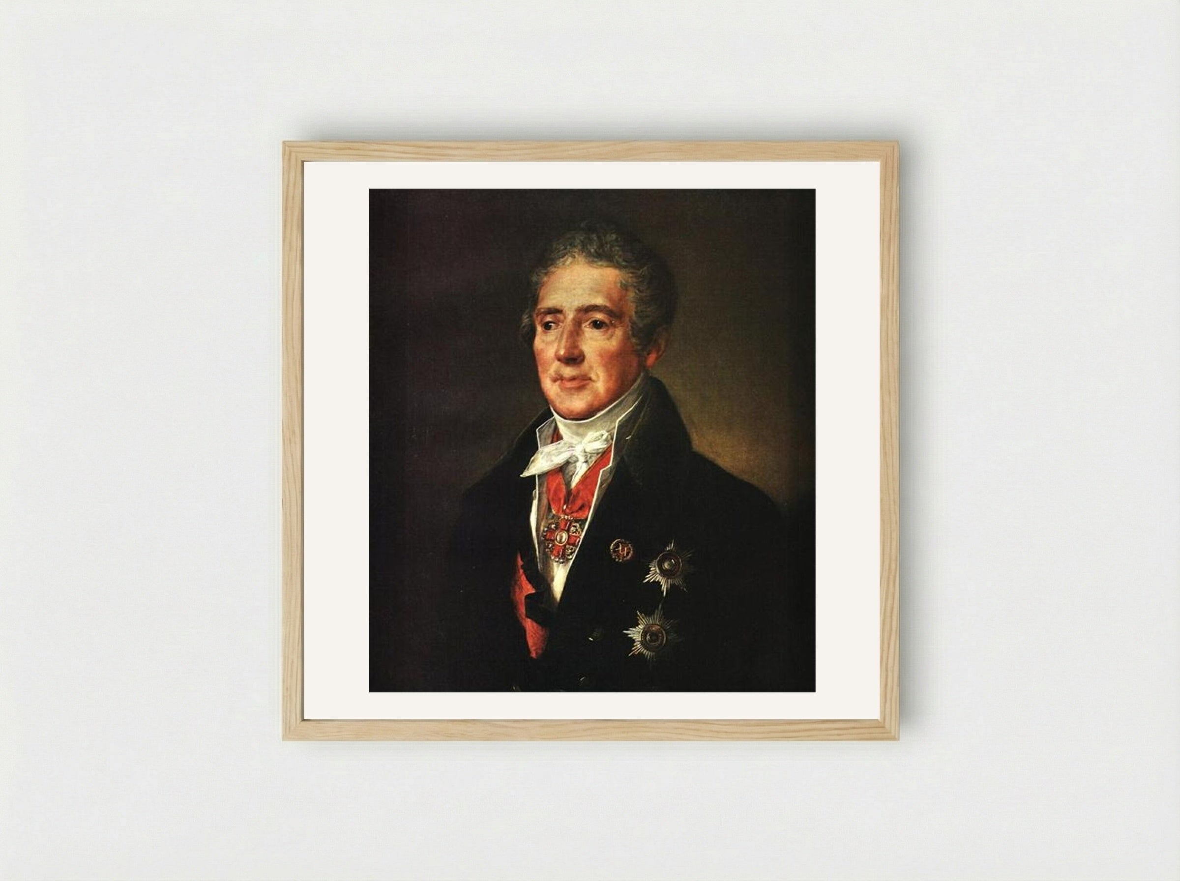 Portrait of I. I. Dmitriyev - Vasily Tropinin - Framed Print Wood