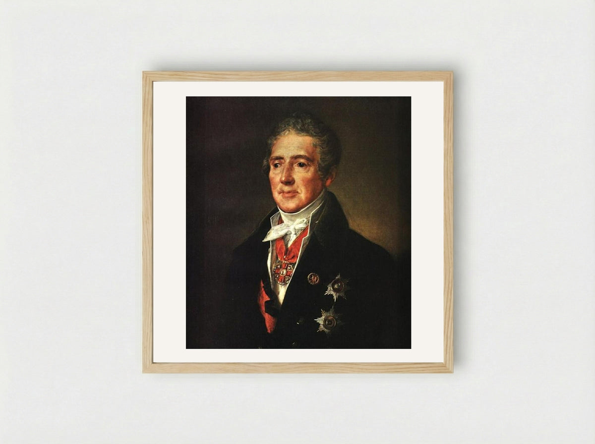 Portrait of I. I. Dmitriyev - Vasily Tropinin - Framed Print Wood