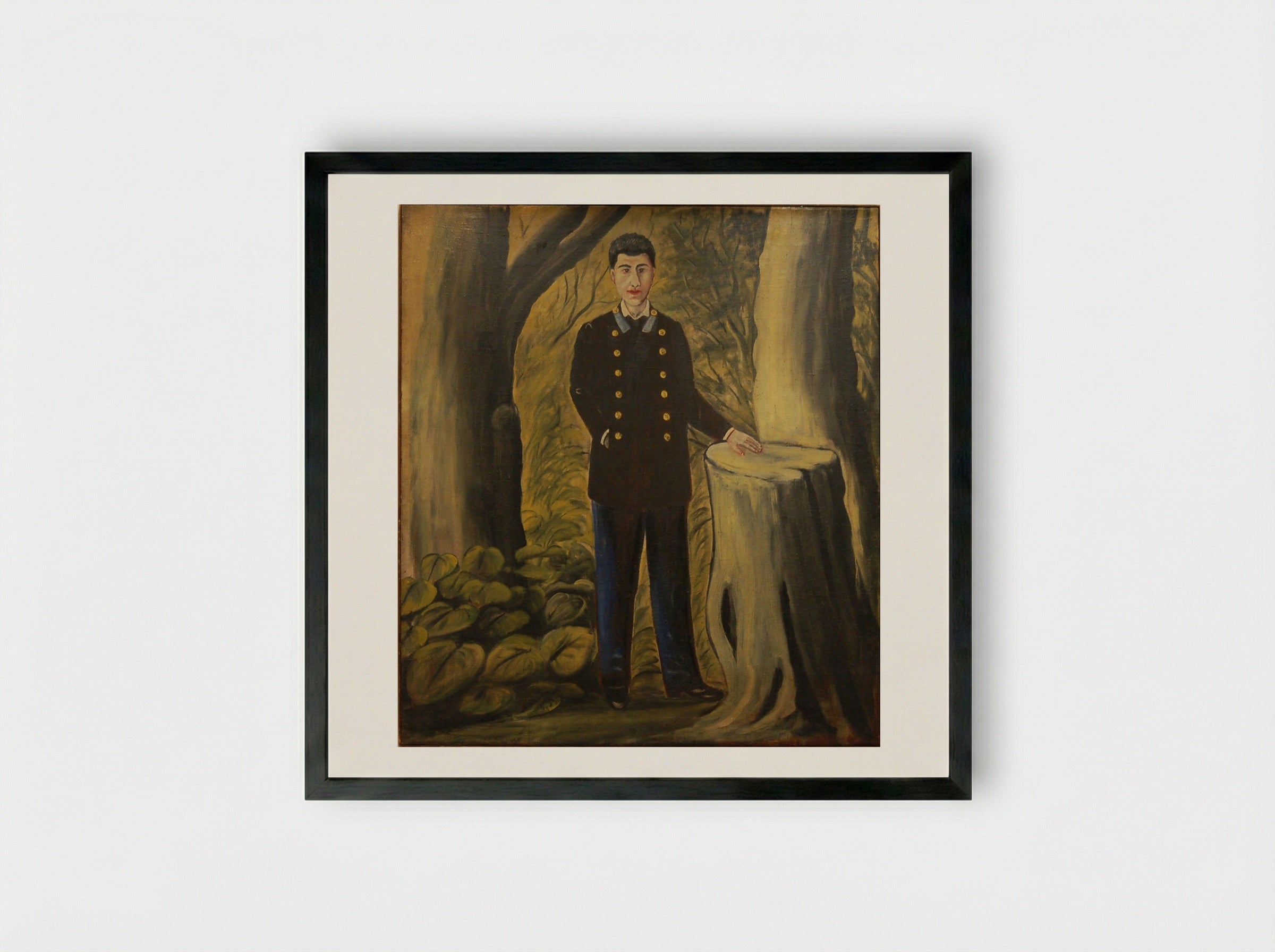 Portrait of Ilya Zdanevich - Niko Pirosmani - Framed Print Black
