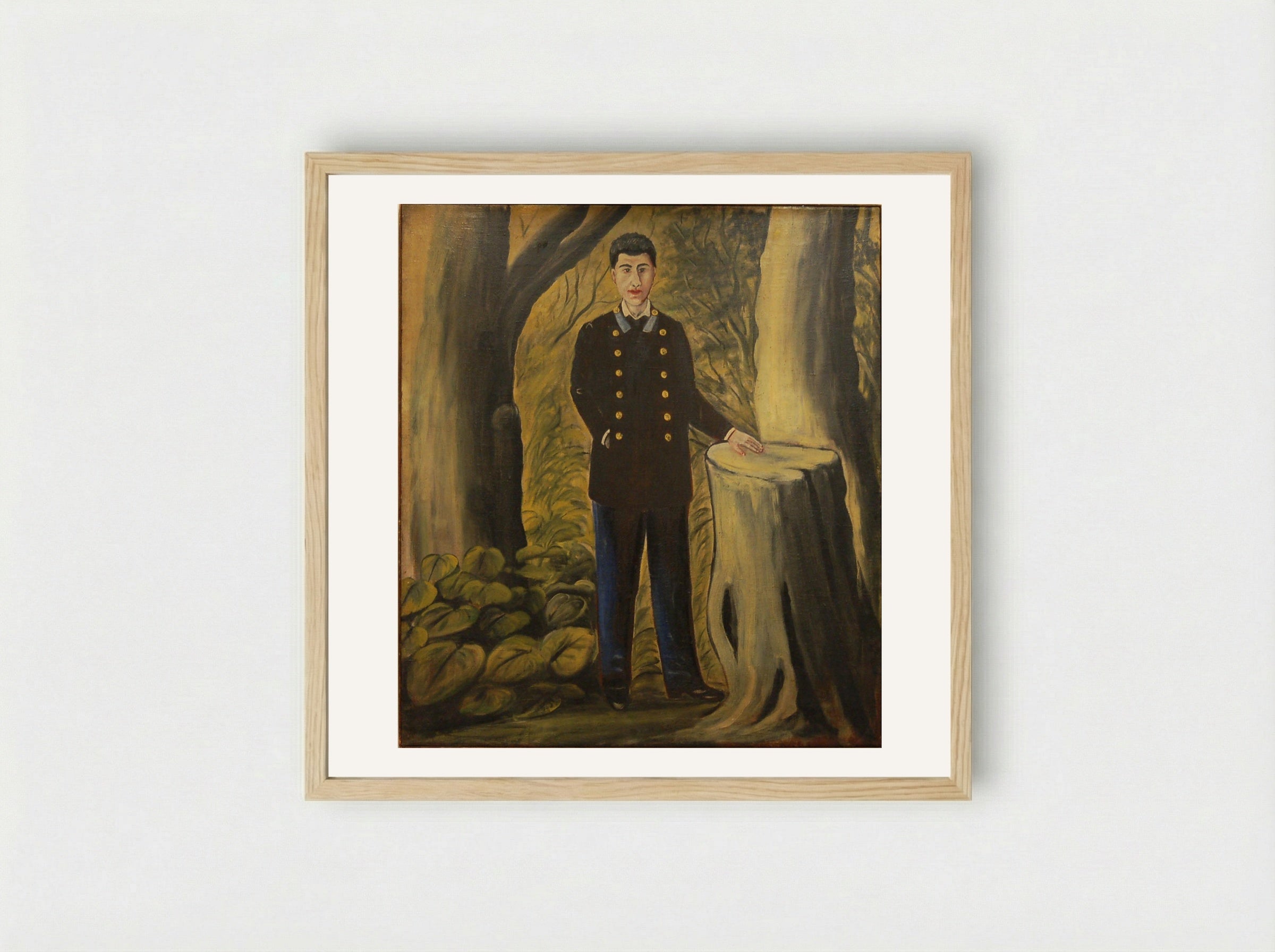 Portrait of Ilya Zdanevich - Niko Pirosmani - Framed Print Wood
