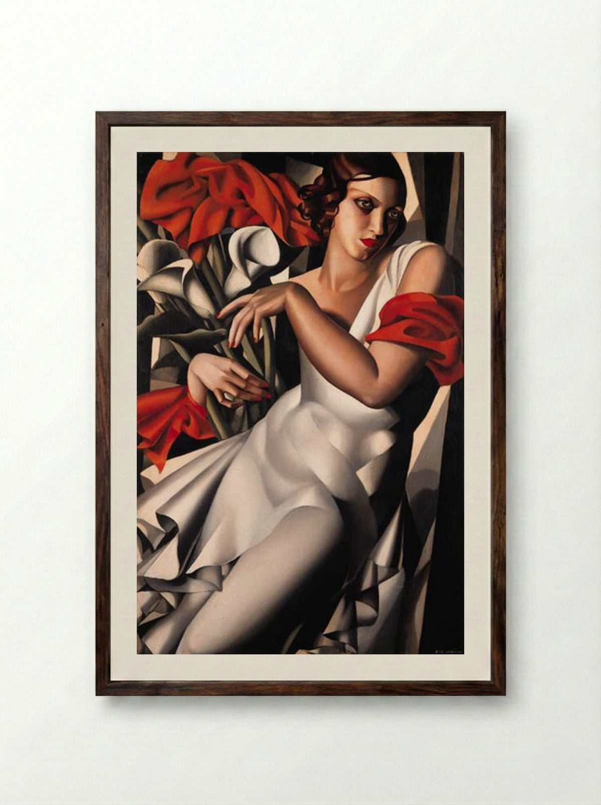 Portrait of Ira P. - Tamara de Lempicka - Framed Print Dark Wood