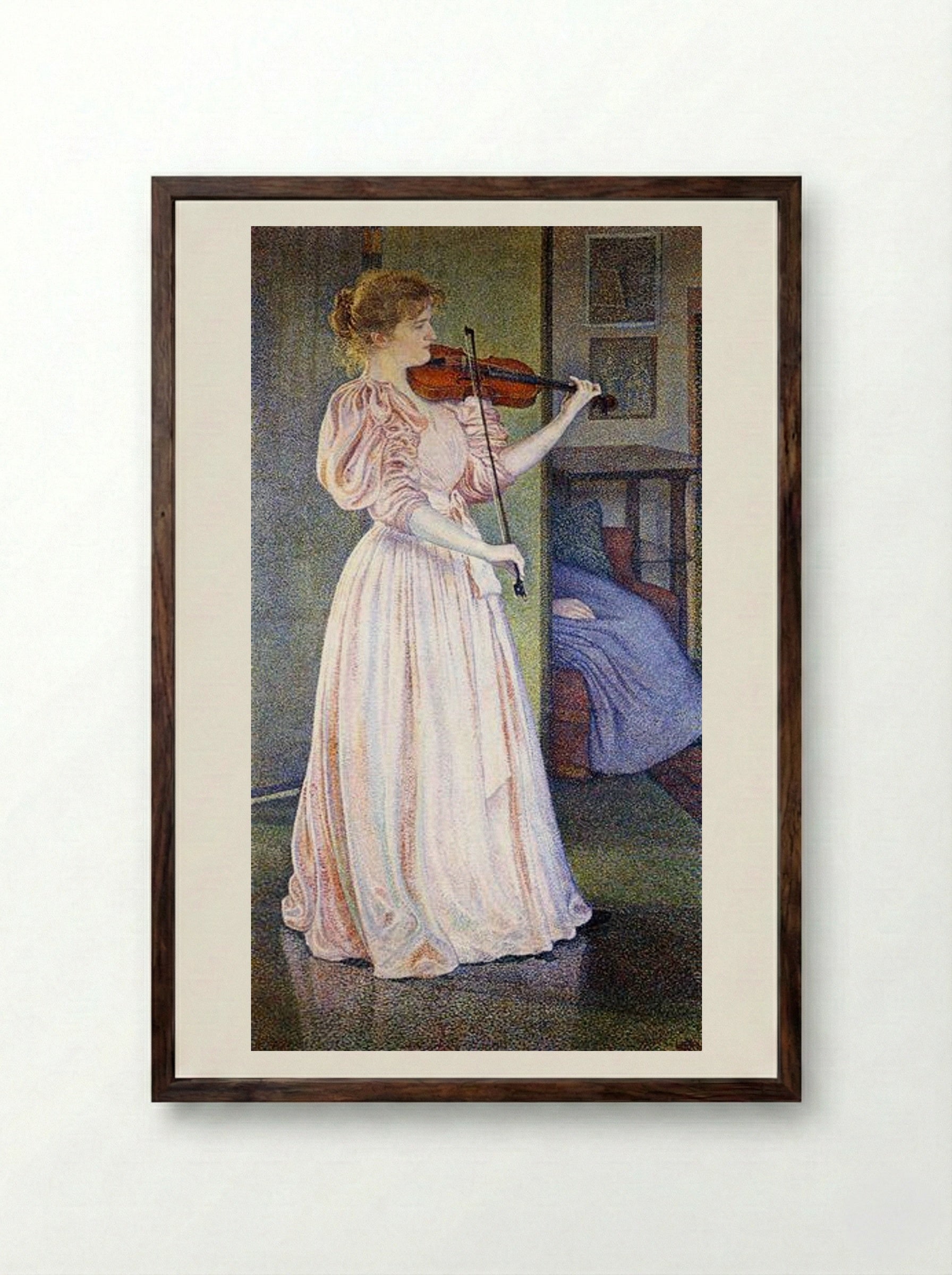 Portrait of Irma Sethe - Théo van Rysselberghe - Framed Print Dark Wood