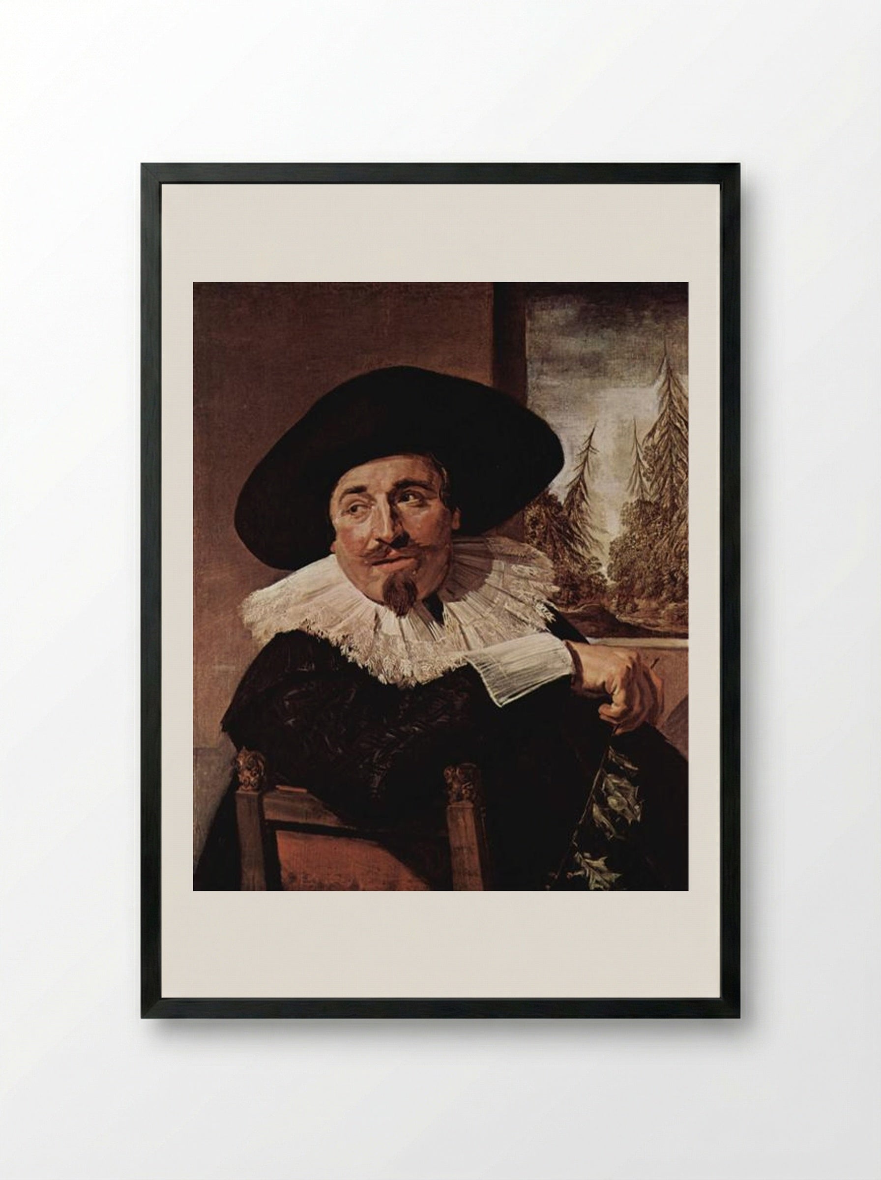 Portrait of Isaak Abrahamsz Massa - Frans Hals - Framed Print Black