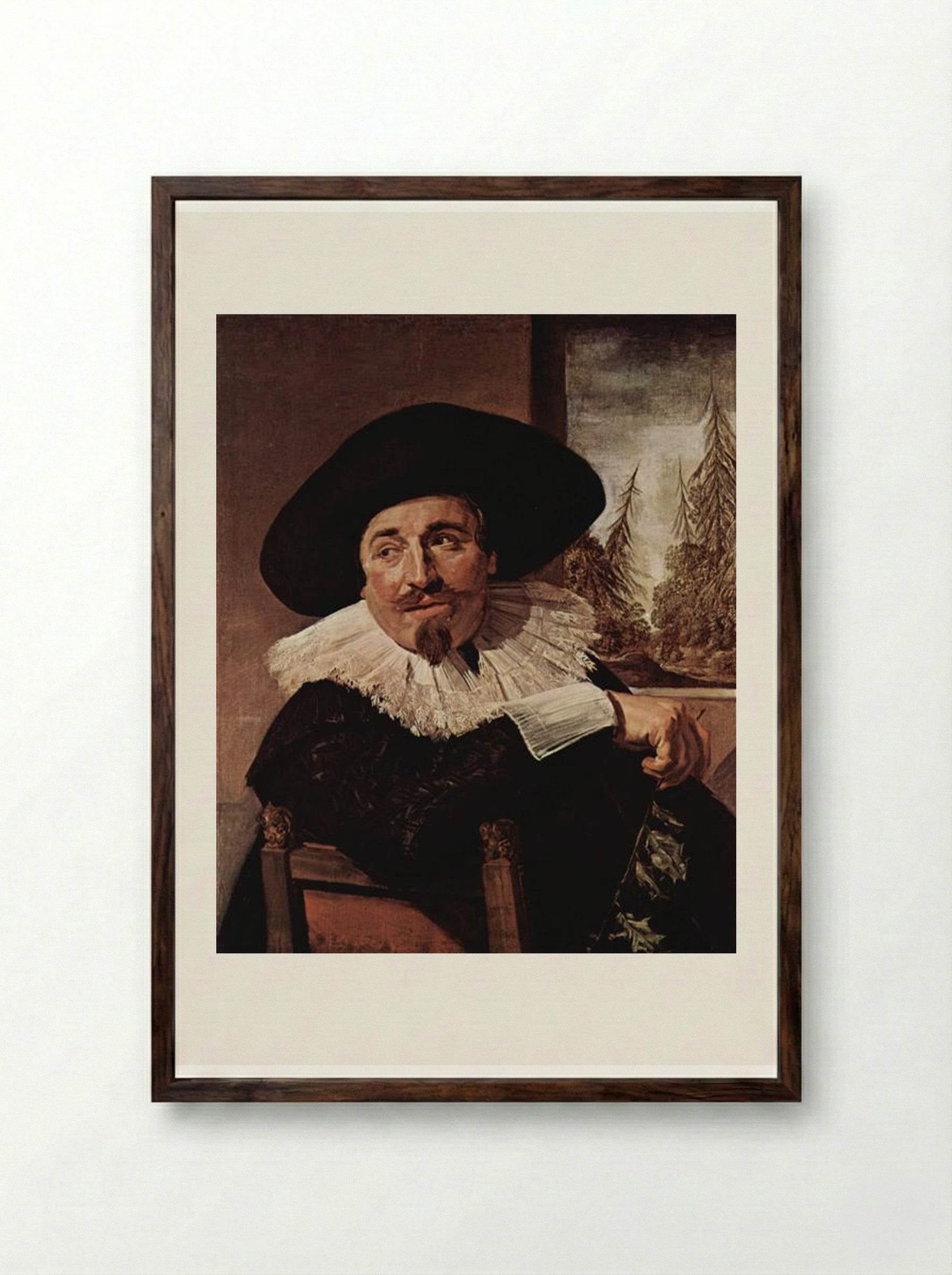 Portrait of Isaak Abrahamsz Massa - Frans Hals - Framed Print Dark Wood