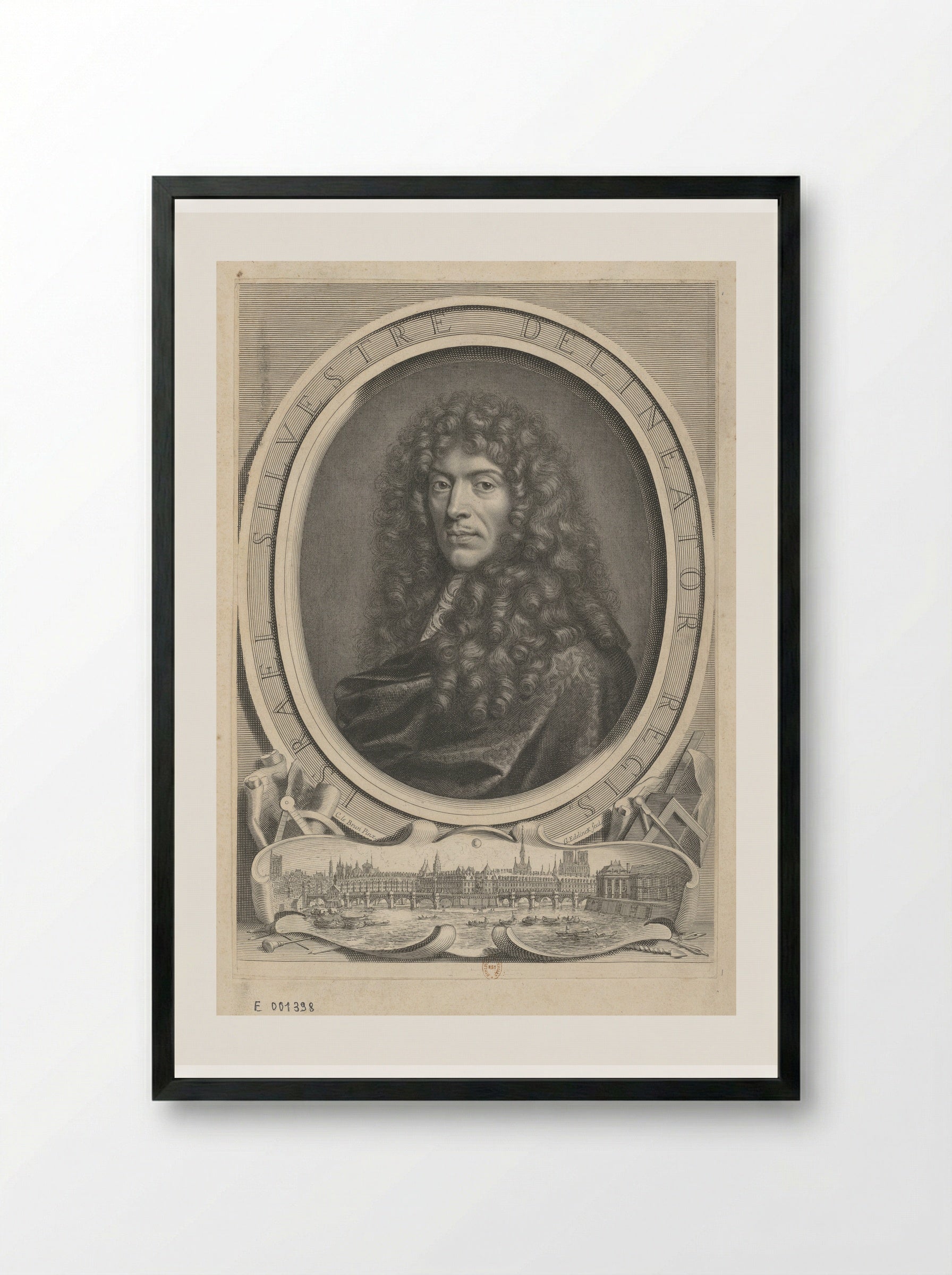 Portrait of Israël Silvestre - Gérard Edelinck - Framed Print Black