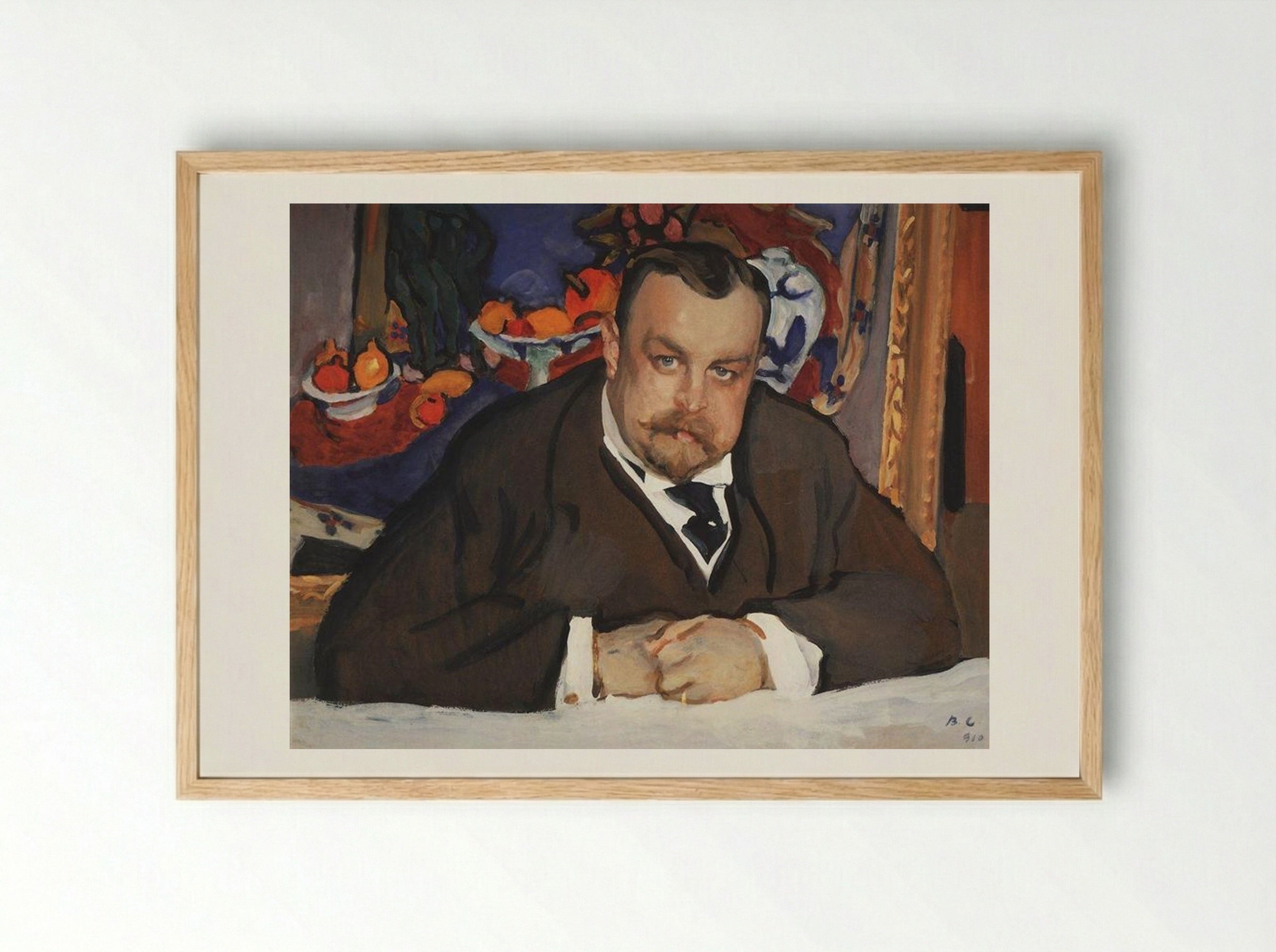 Portrait of Ivan Morozov - Valentin Serov - Framed Print Wood