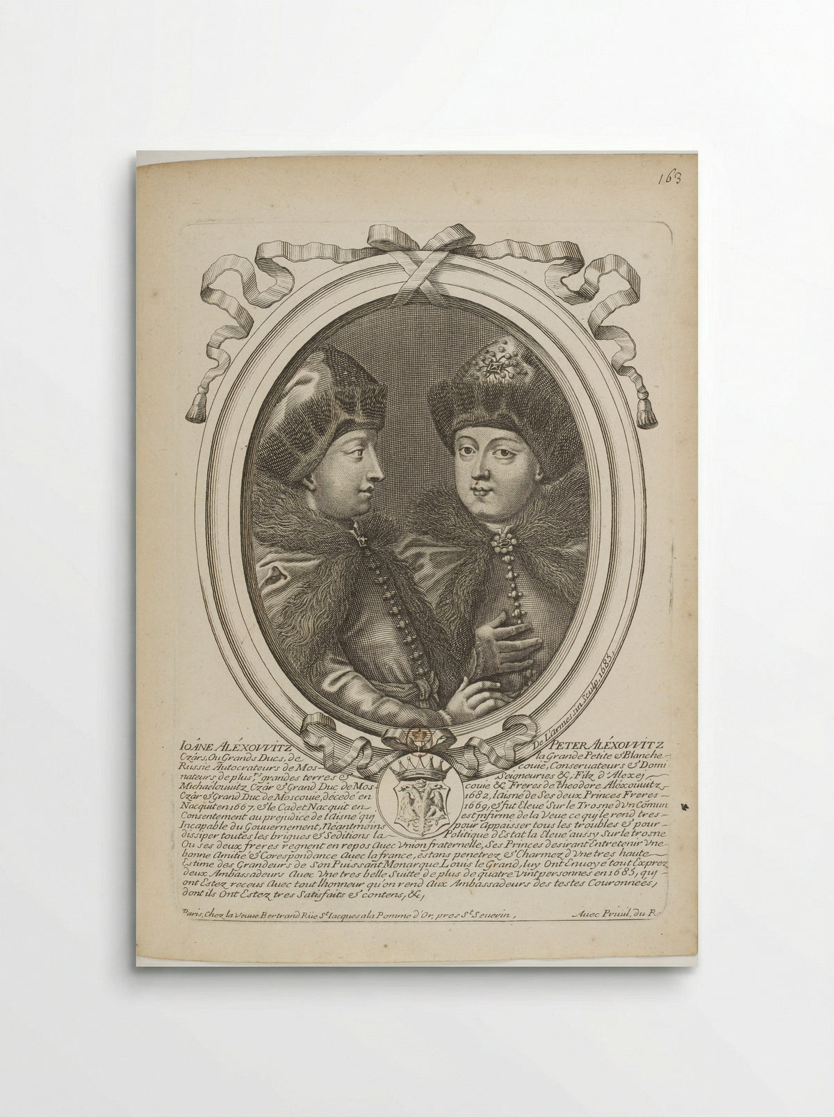 Portrait of Ivan V and Peter the Great - Nicolas de Larmessin (I) - Poster