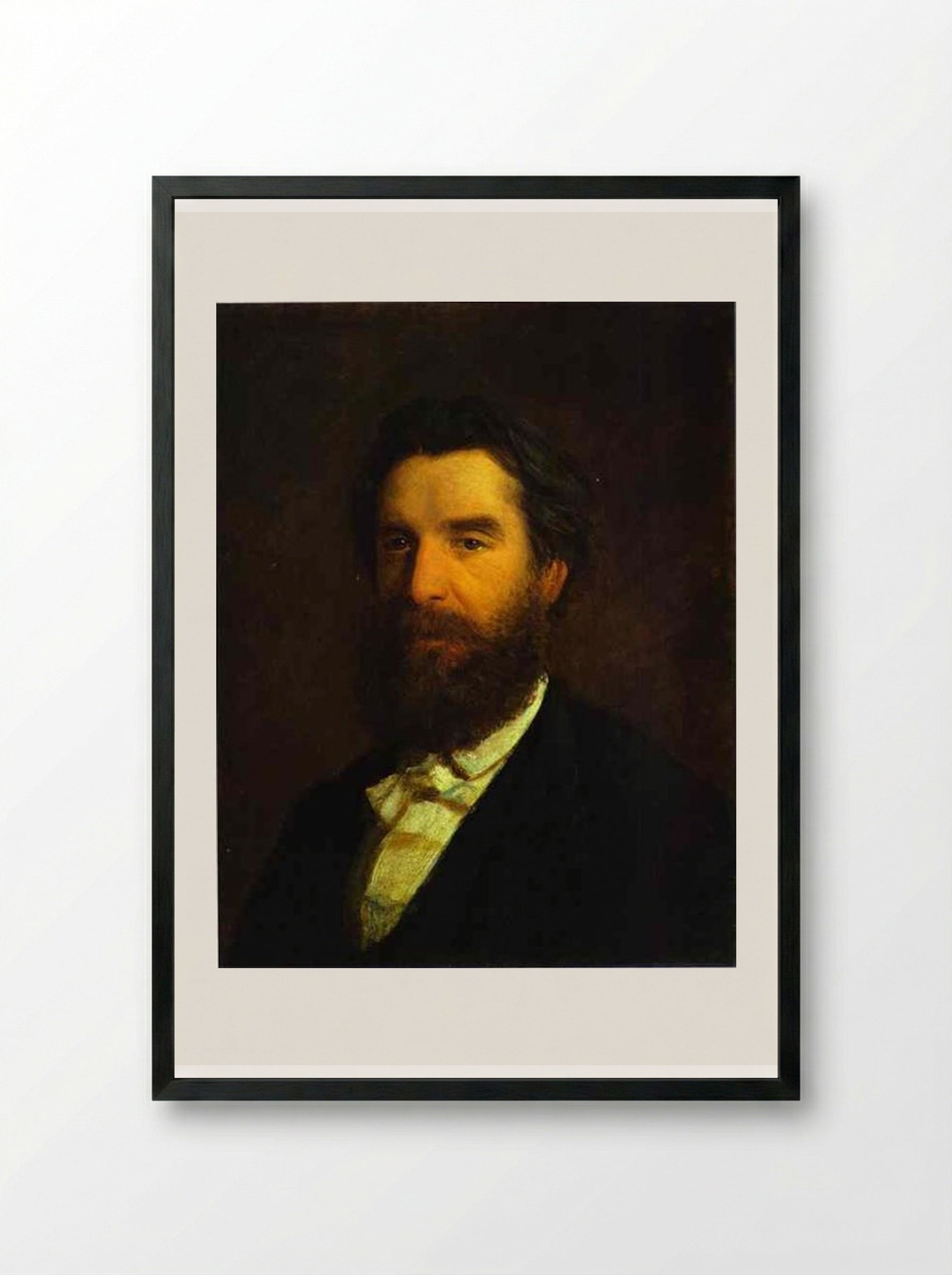 Portrait of Ivan Zabela - Nikolai Ge - Framed Print Black