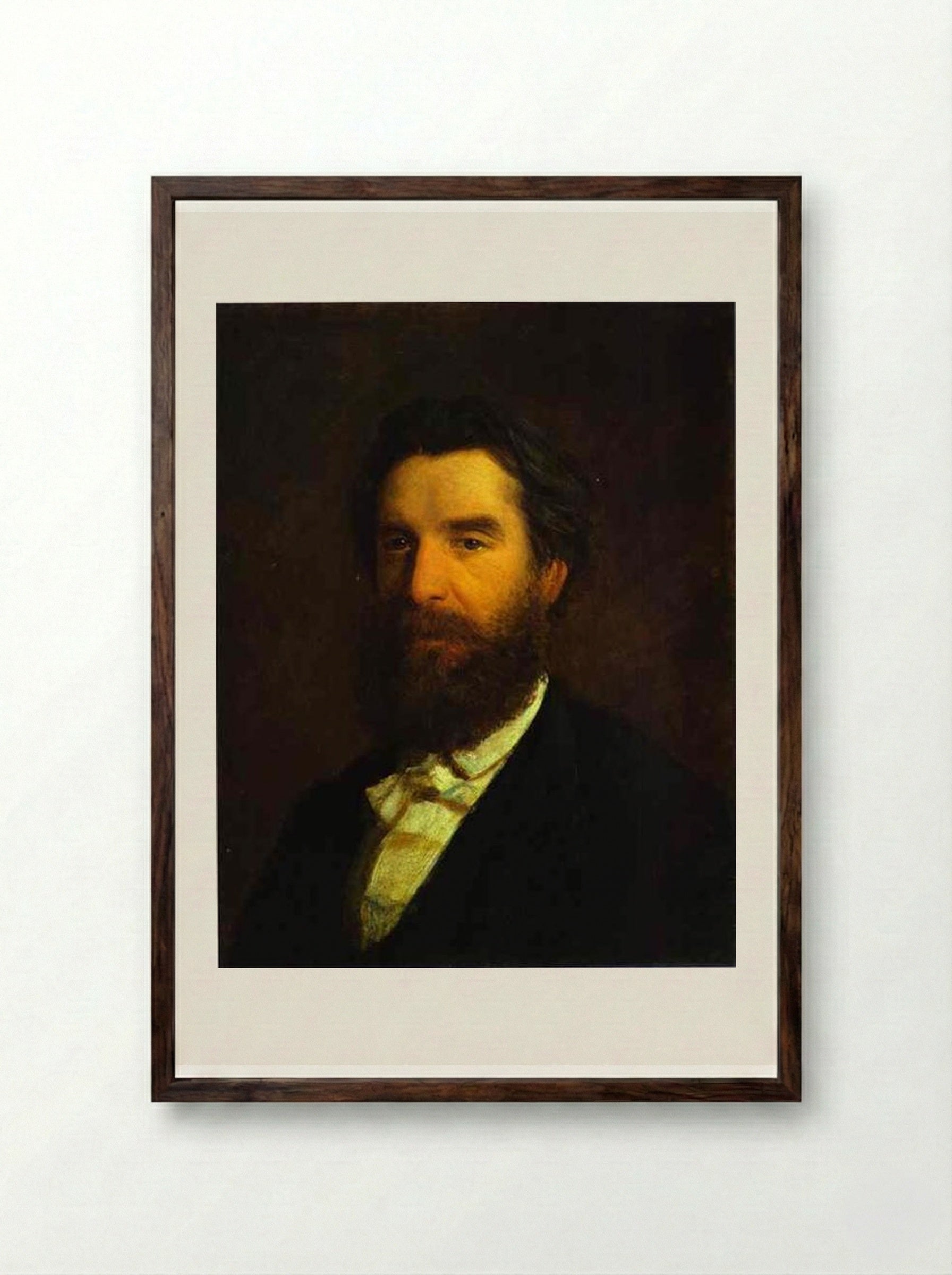 Portrait of Ivan Zabela - Nikolai Ge - Framed Print Dark Wood