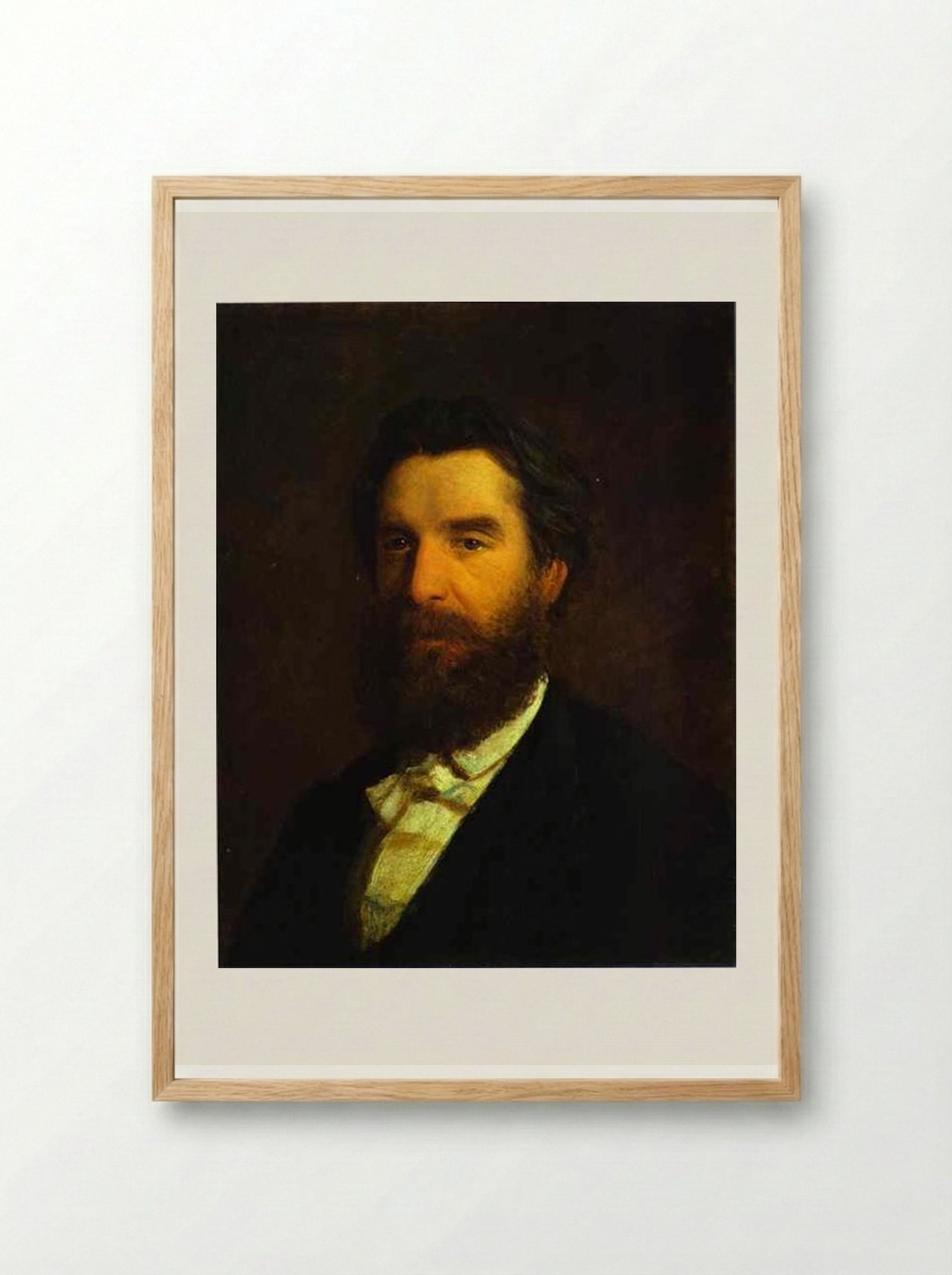 Portrait of Ivan Zabela - Nikolai Ge - Framed Print Wood