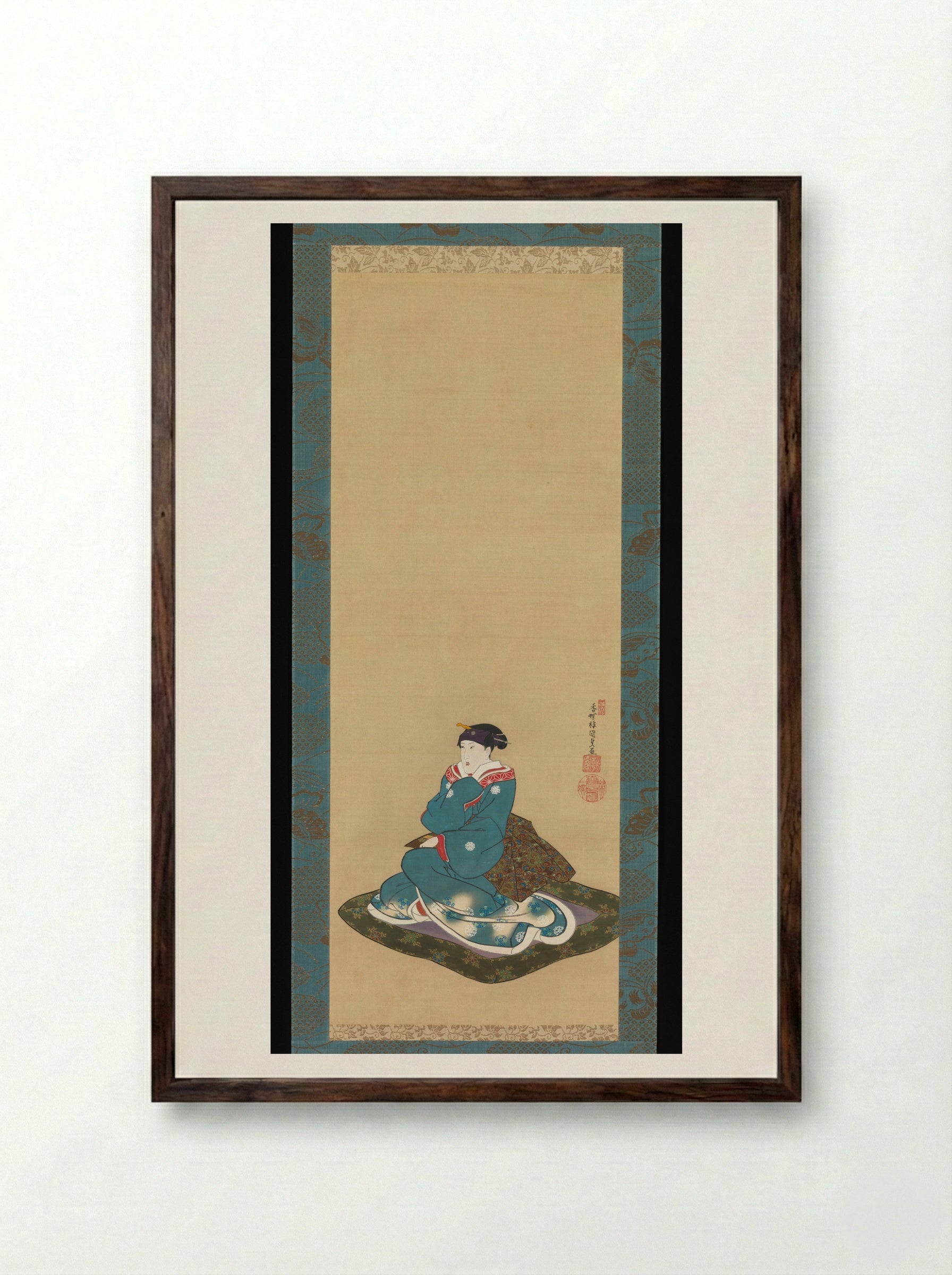 Portrait of Iwai Kumesaburō II - Utagawa Kunisada - Framed Print Dark Wood