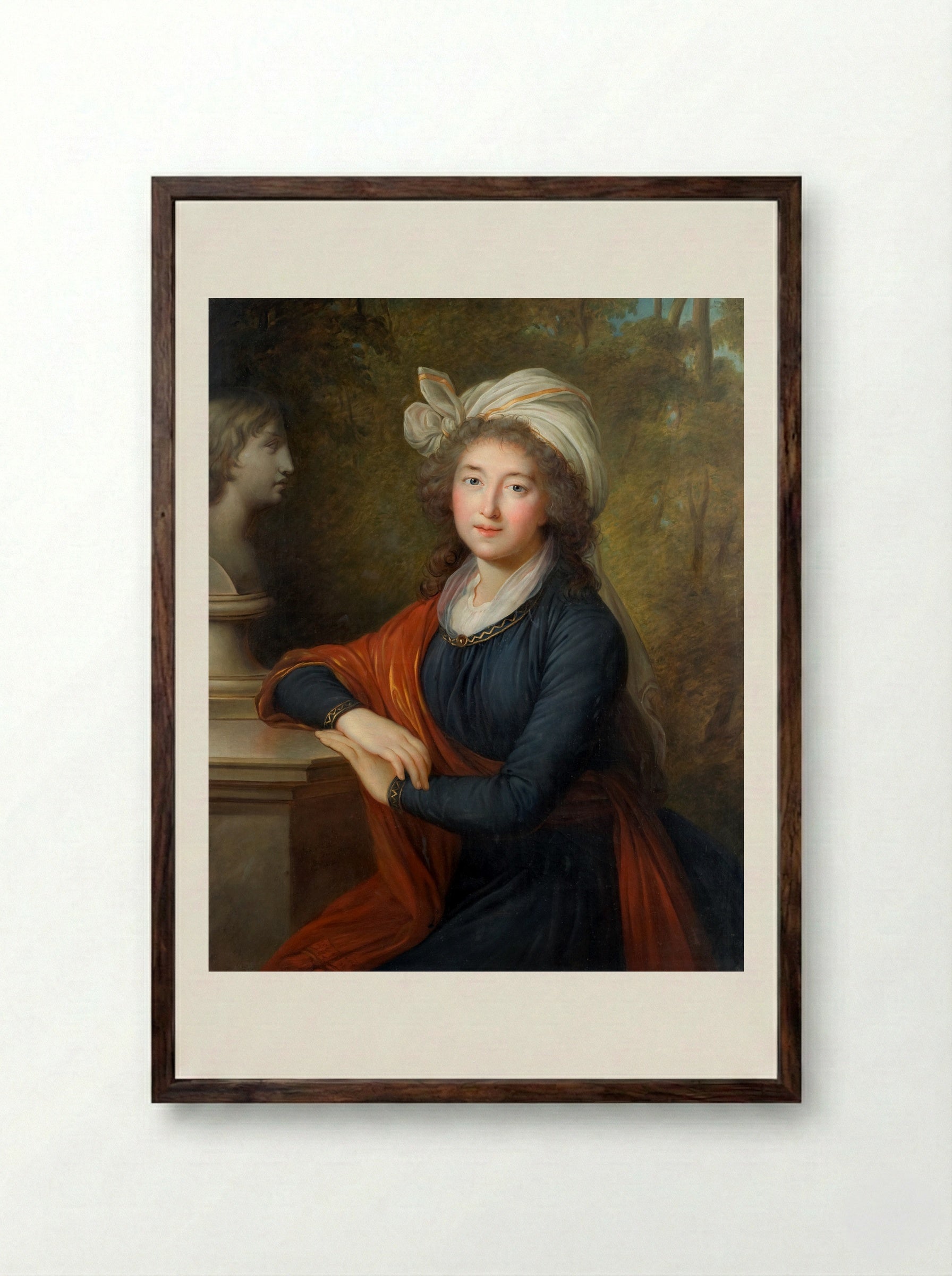 Portrait of Izabela Lubomirska - Louise Elisabeth Vigée Le Brun - Framed Print Dark Wood