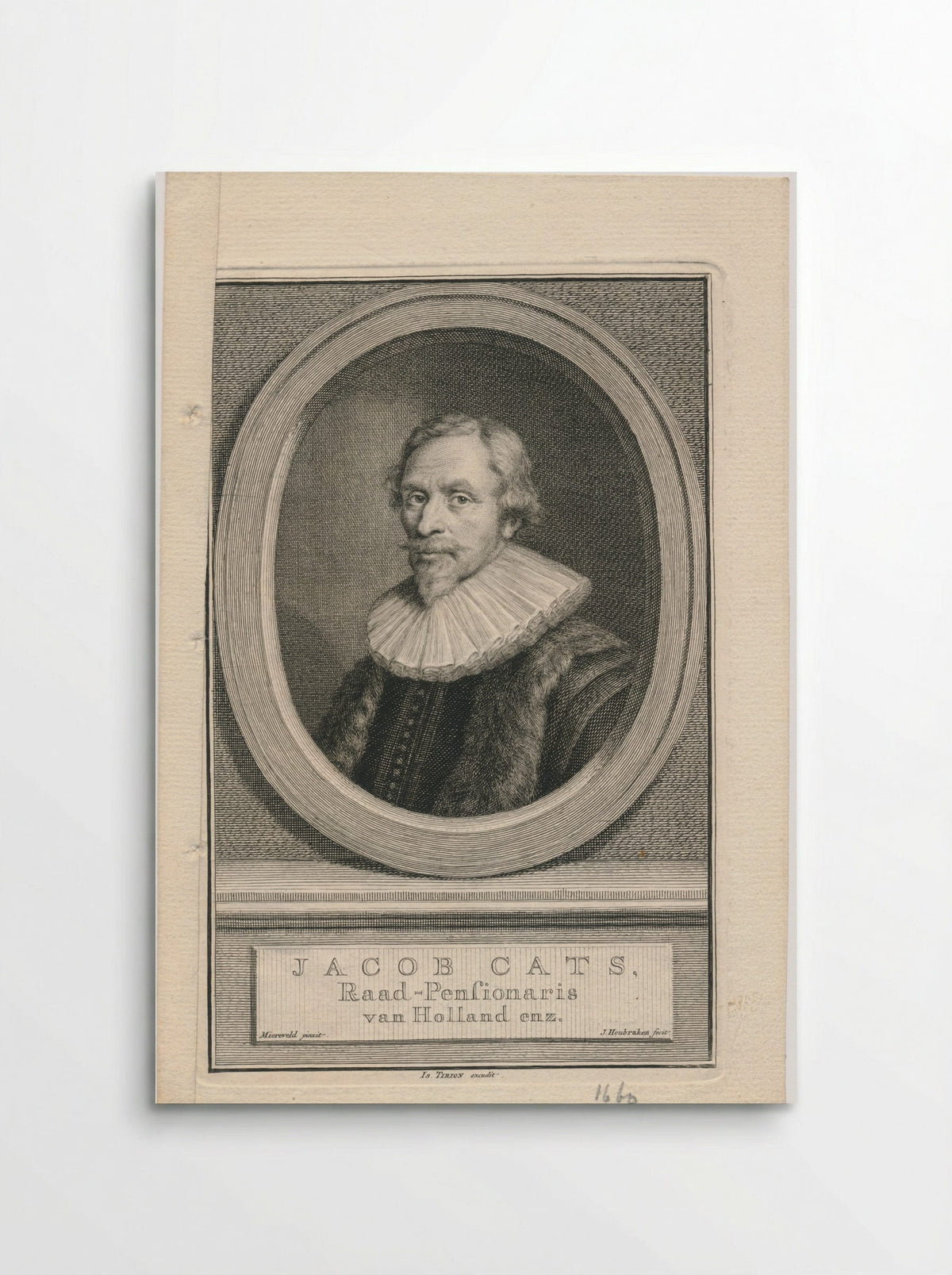 Portrait of Jacob Cats - Jacob Houbraken - Poster