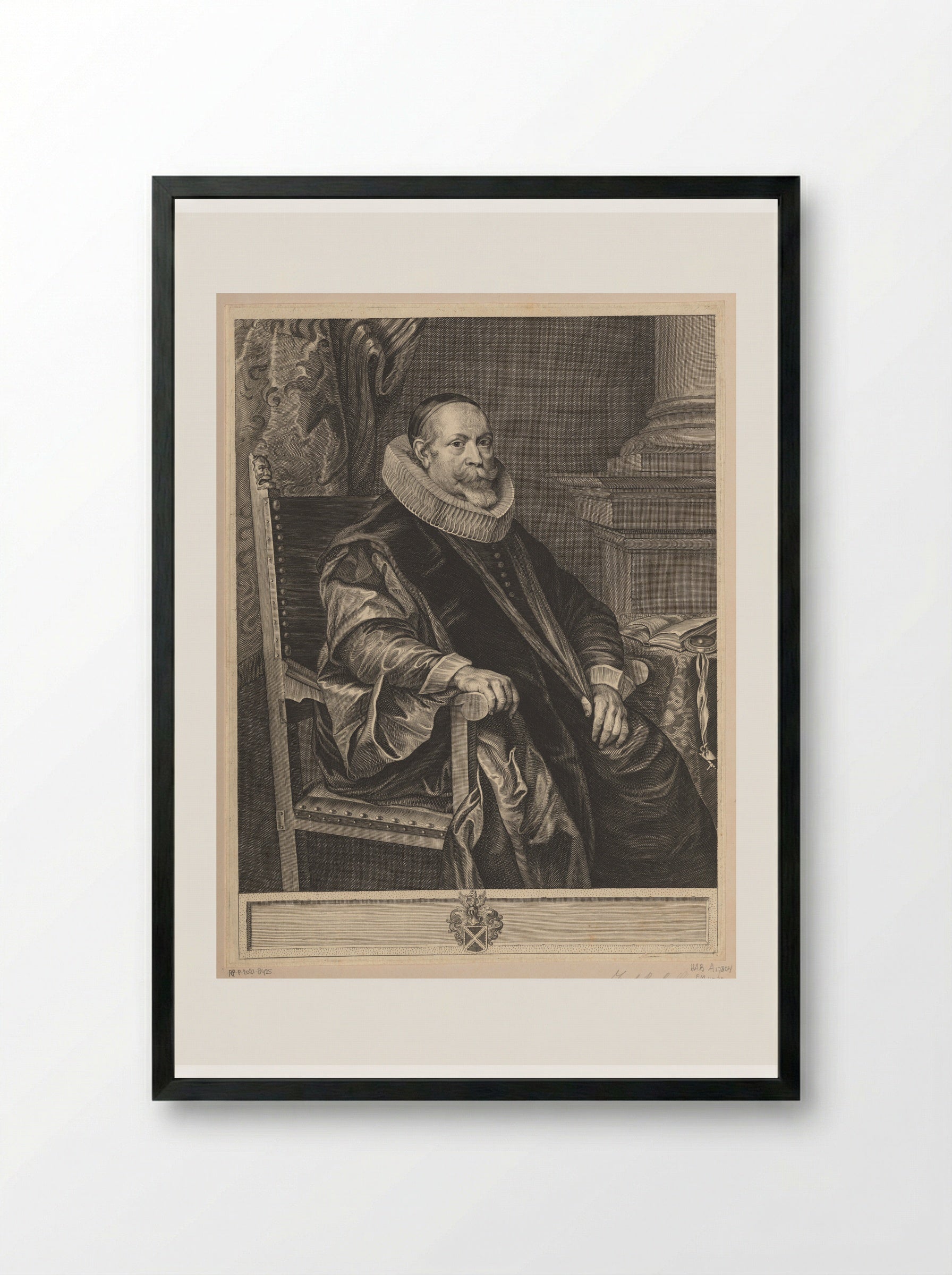 Portrait of Jacob Roelants - Paulus Pontius - Framed Print Black