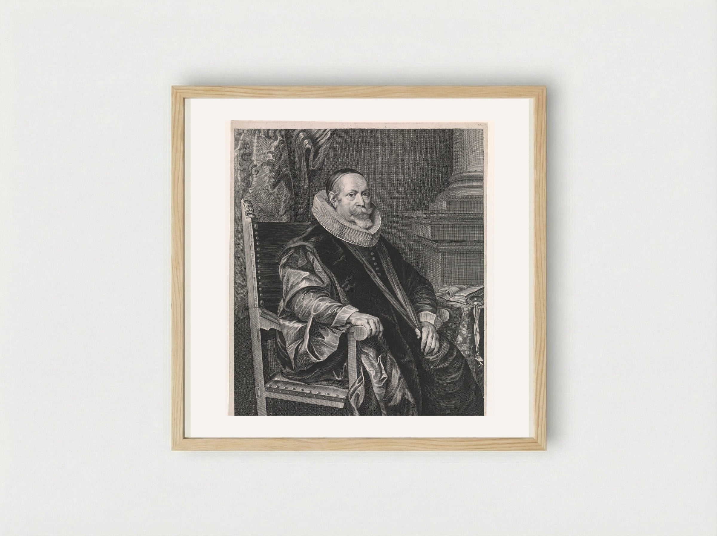Portrait of Jacob Roelants - Paulus Pontius - Framed Print Wood