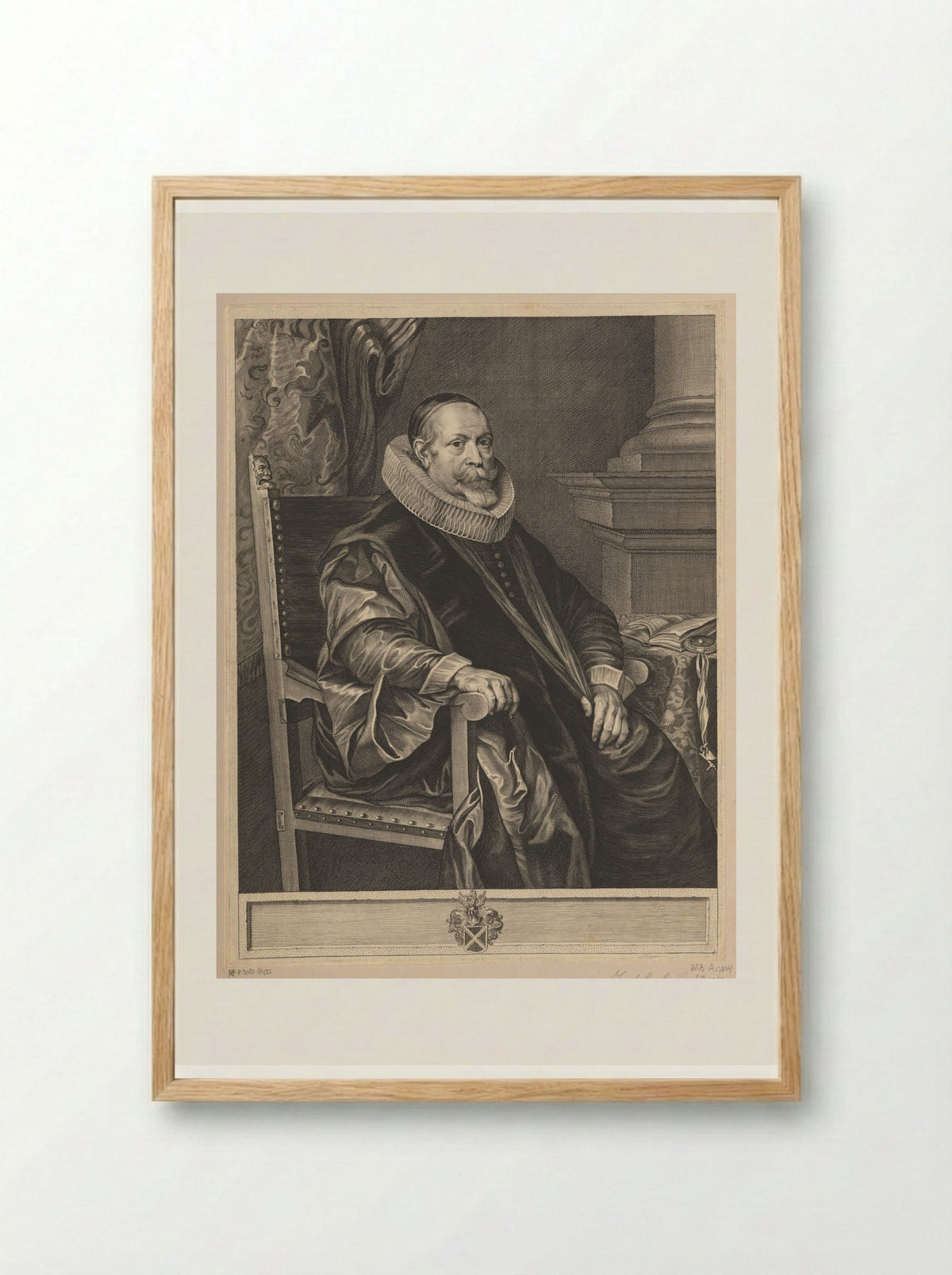 Portrait of Jacob Roelants - Paulus Pontius - Framed Print Wood