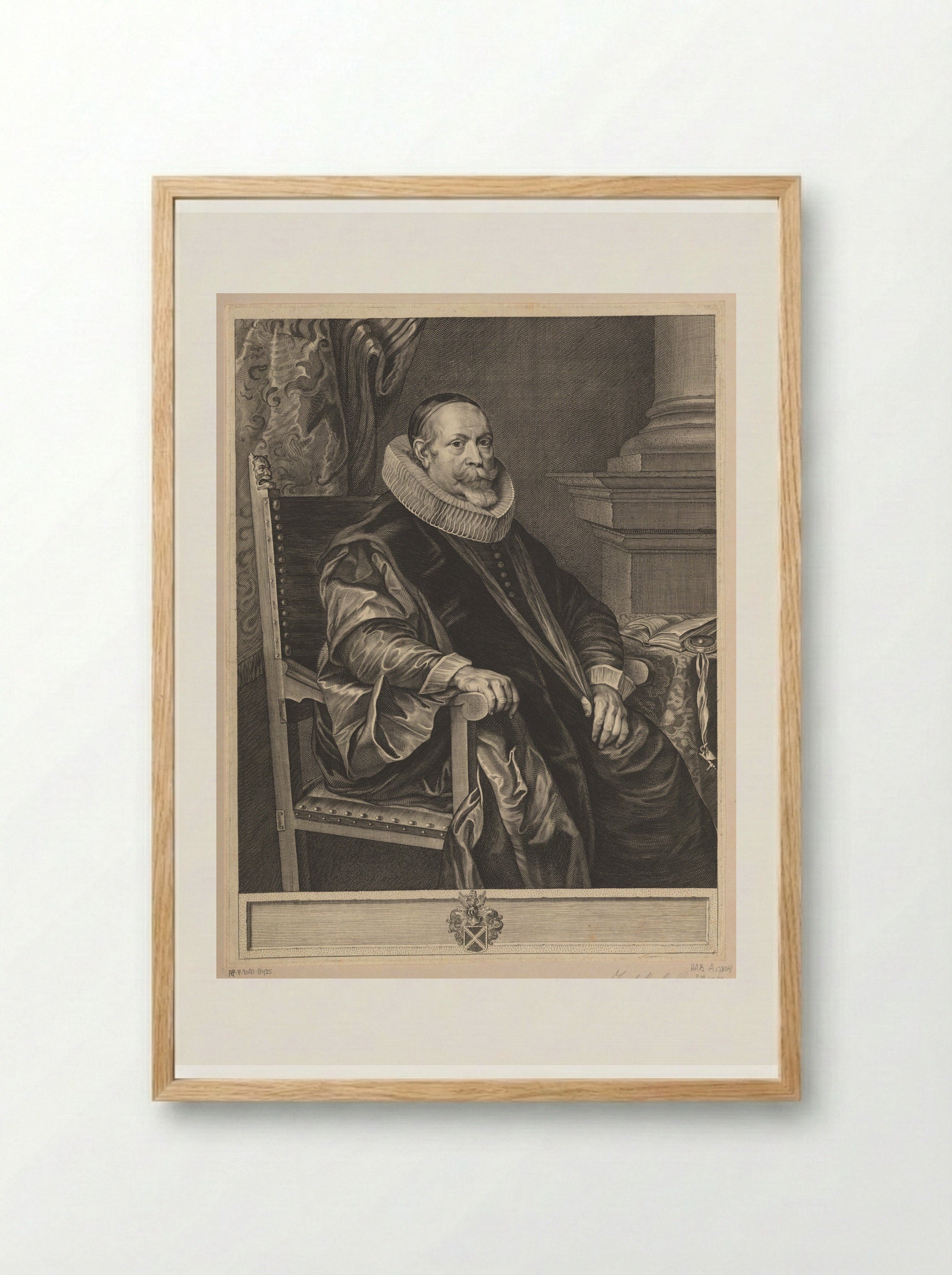 Portrait of Jacob Roelants - Paulus Pontius - Framed Print Wood