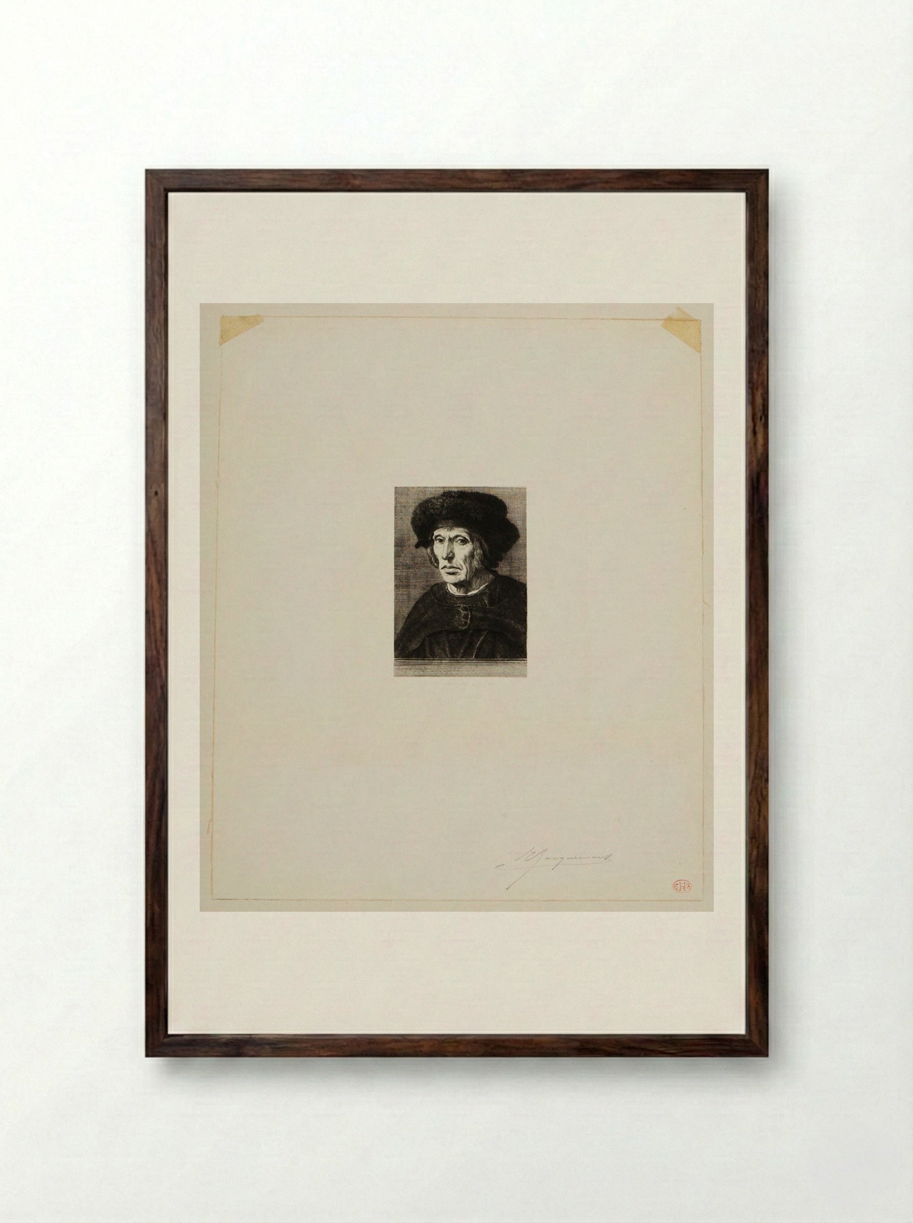 Portrait of Jacob van Vien - Jules Ferdinand Jacquemart - Framed Print Dark Wood