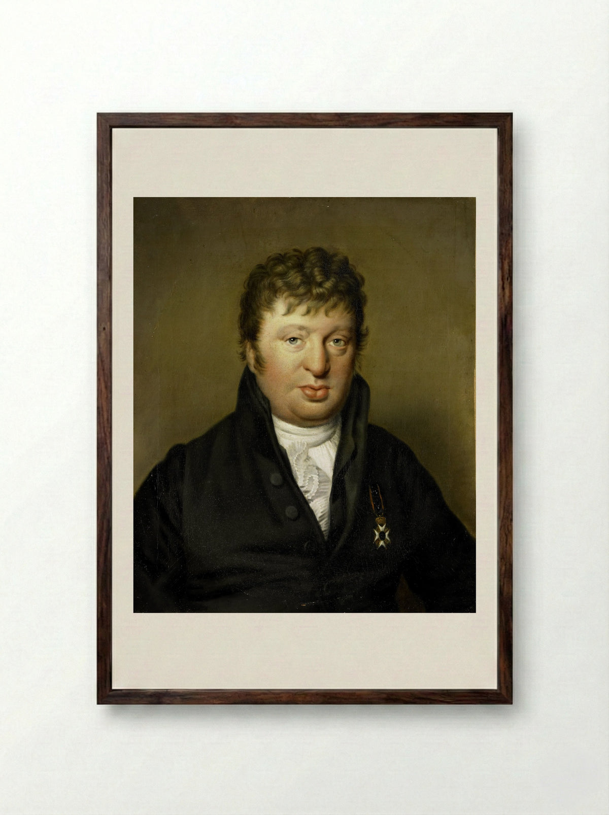 Portrait of Jacobus Scheltema - Wilhelmina Geertruida van Idsinga - Framed Print Dark Wood