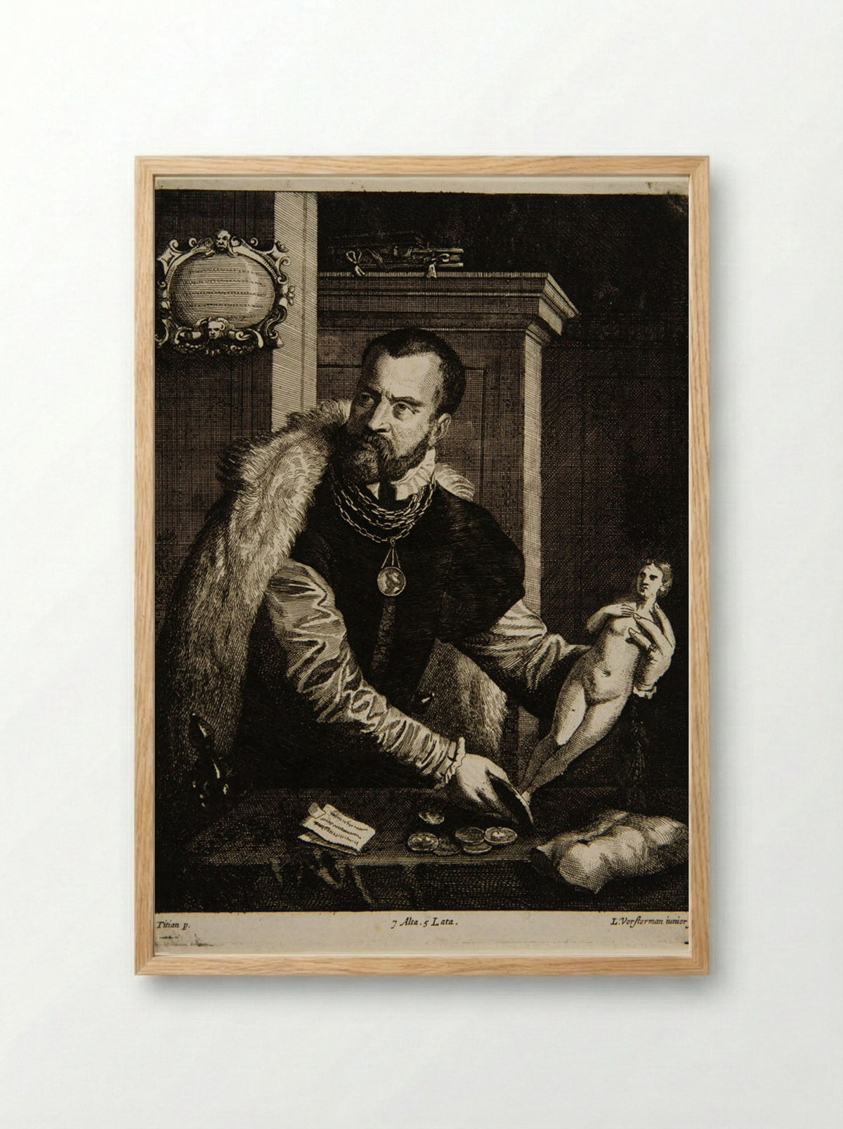 Portrait of Jacobus Strada - Lucas Vorsterman II - Framed Print Wood