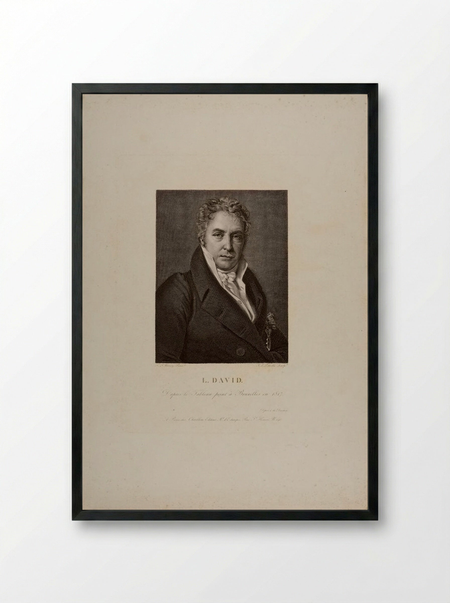 Portrait of Jacques-Louis David - Jean Louis Potrelle - Framed Print Black