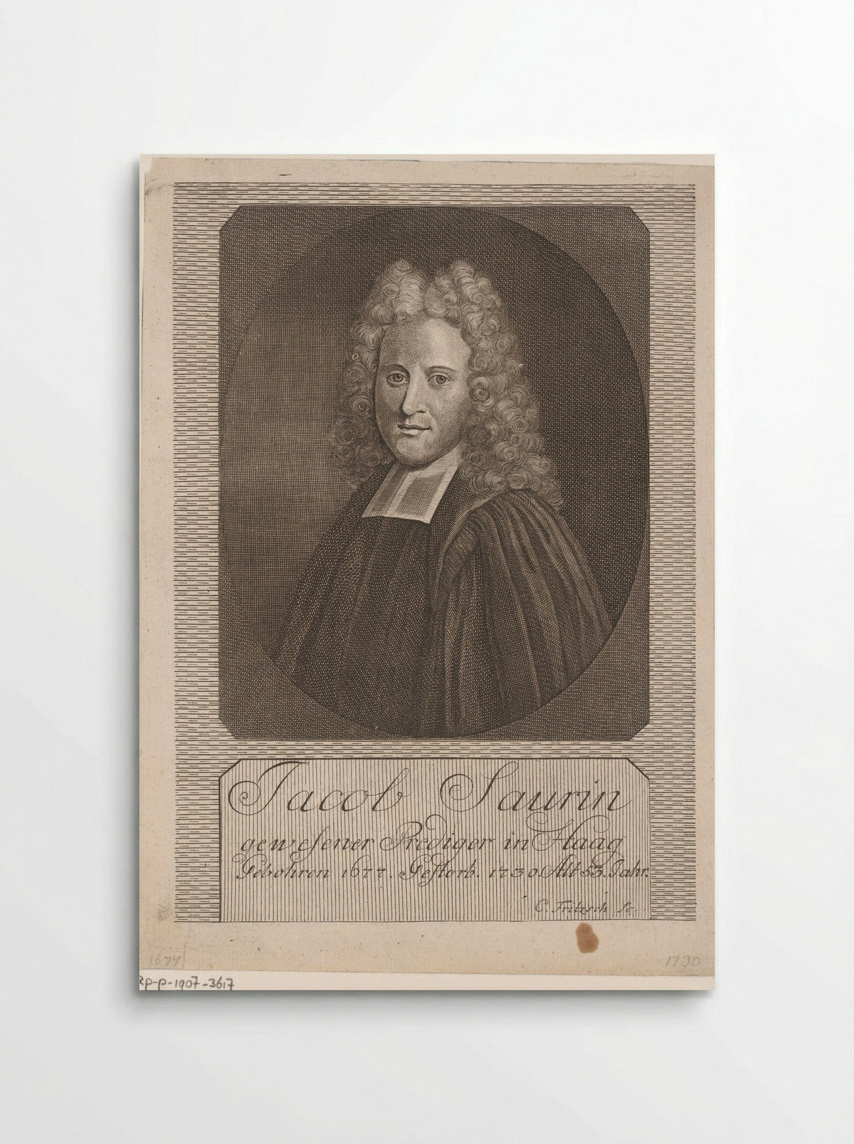 Portrait of Jacques Saurin at Age 53 - Christian Fritzsch - Poster