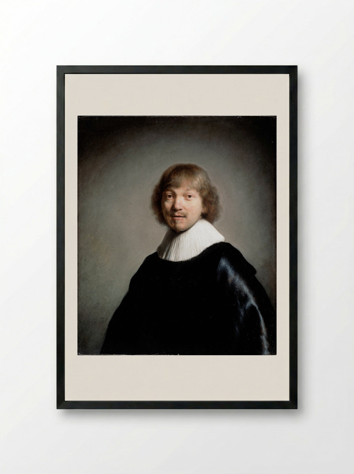 Portrait of Jacques de Gheyn III - Rembrandt van Rijn - Framed Print Black