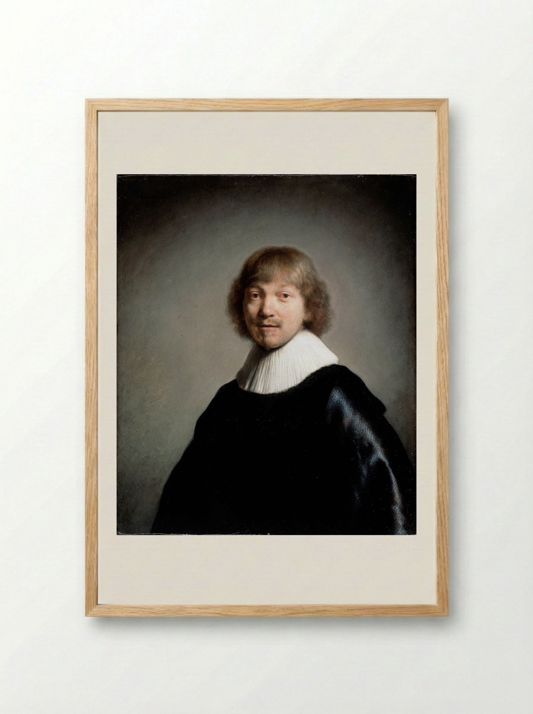 Portrait of Jacques de Gheyn III - Rembrandt van Rijn - Framed Print Wood