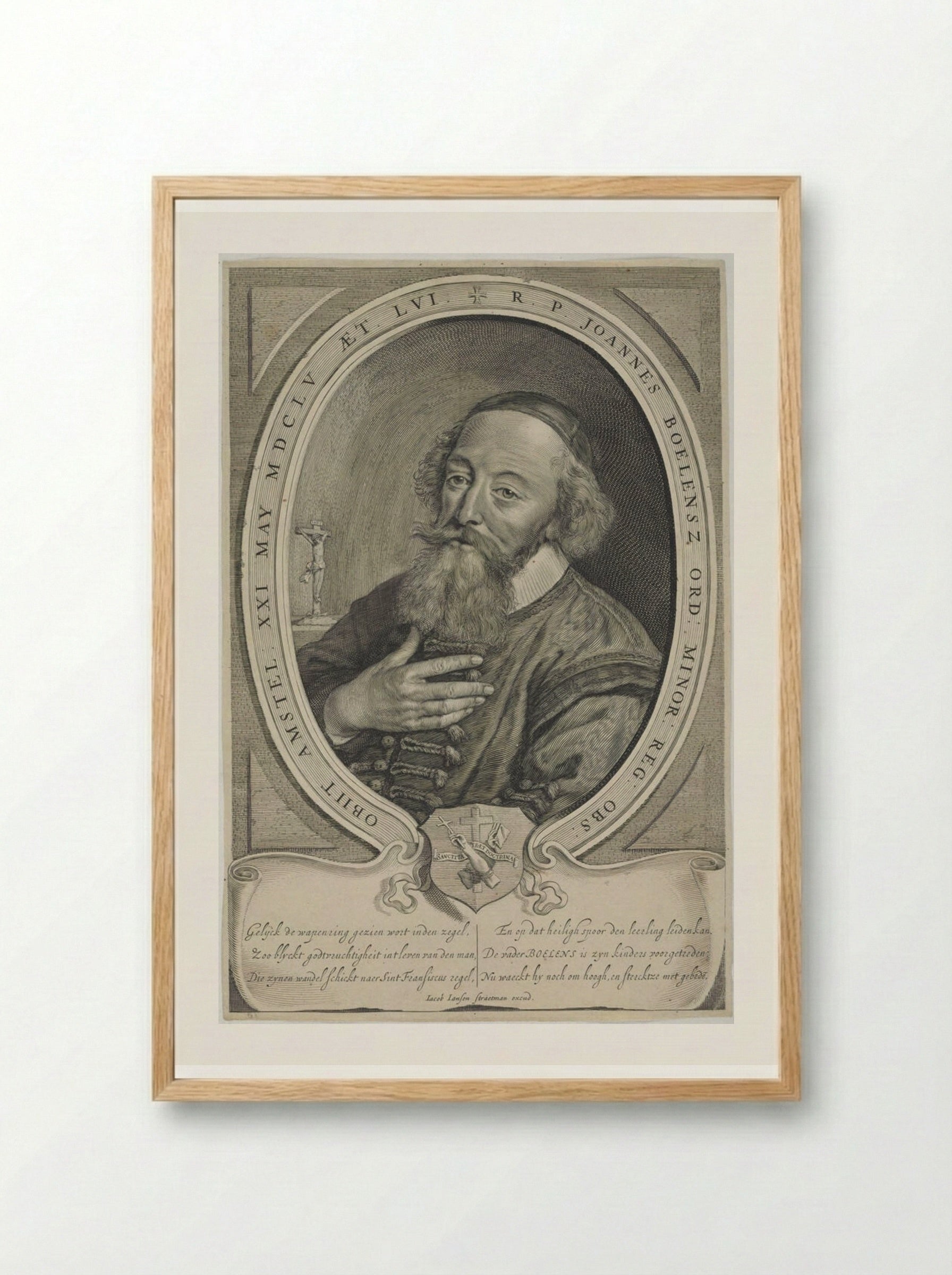 Portrait of Jan Boelensz - Cornelis Visscher - Framed Print Wood