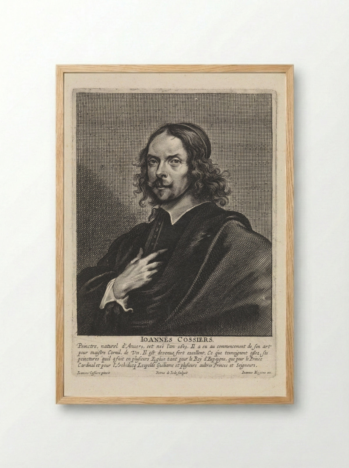 Portrait of Jan Cossiers - Pieter de Jode II - Framed Print Wood