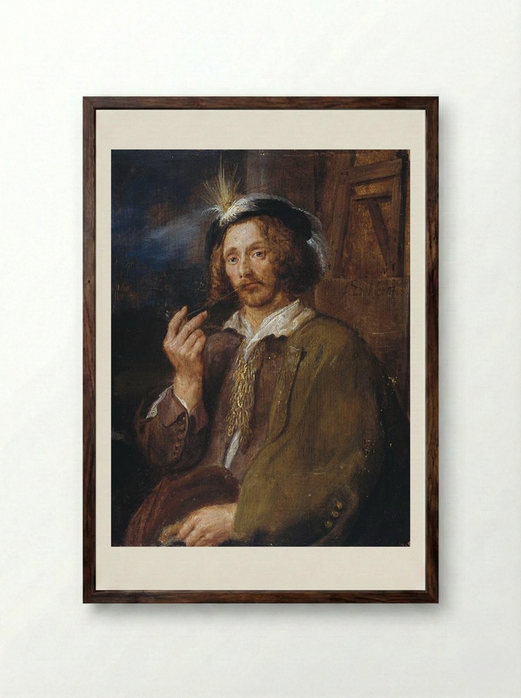 Portrait of Jan Davidszoon de Heem - Adriaen Brouwer - Framed Print Dark Wood