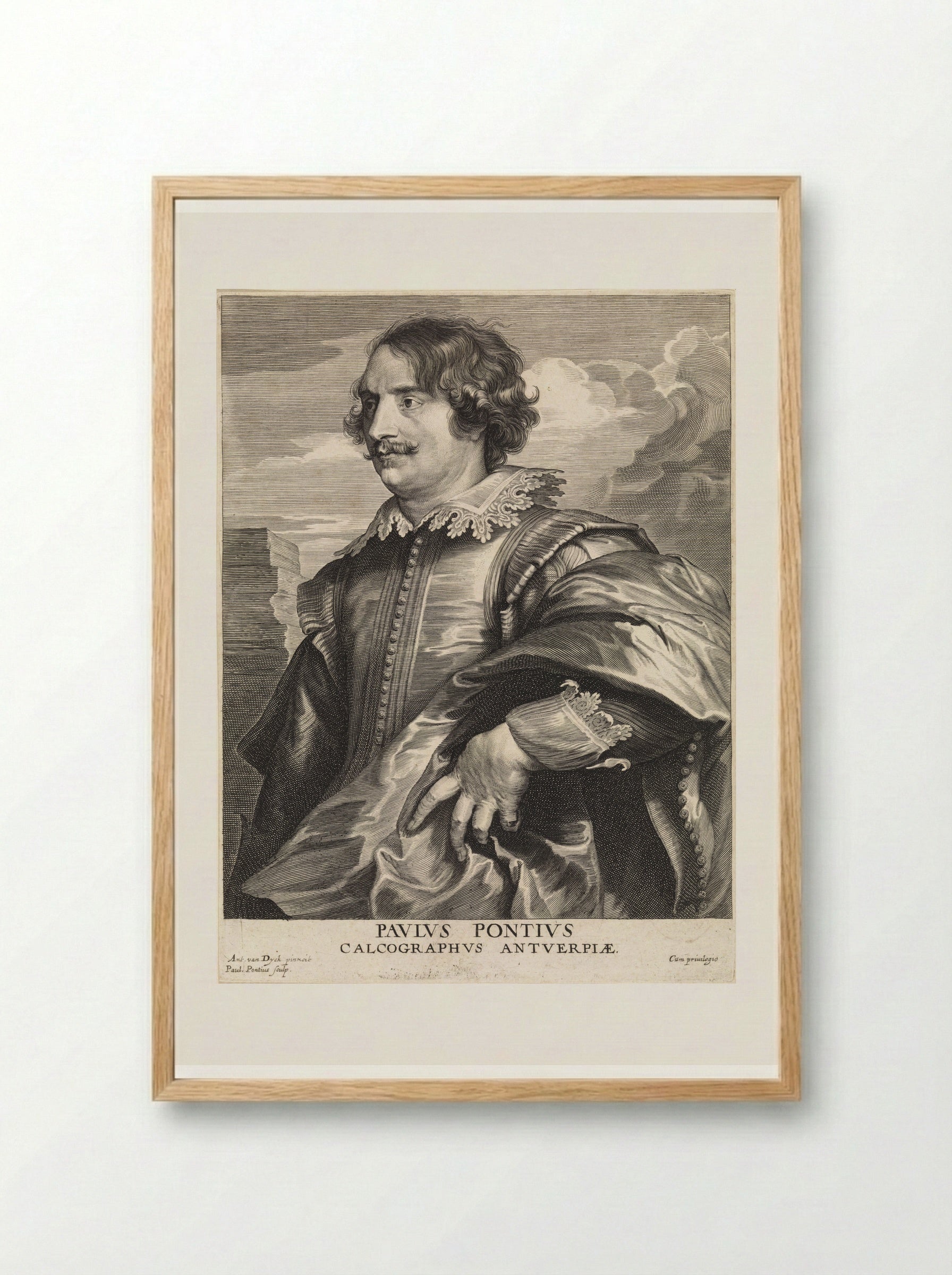 Portrait of Jan-Gaspar Gevartius - Paulus Pontius - Framed Print Wood