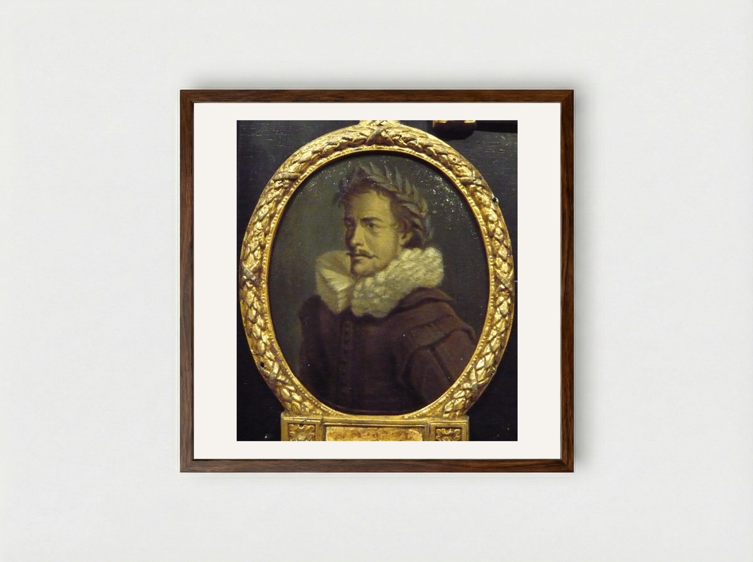 Portrait of Jan Jansz Starter - Arnoud van Halen - Framed Print Dark Wood