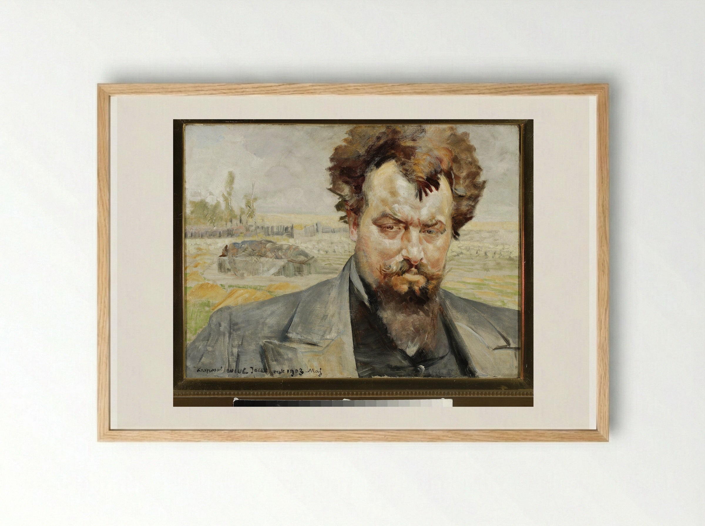 Portrait of Jan Kasprowicz - Jacek Malczewski - Framed Print Wood