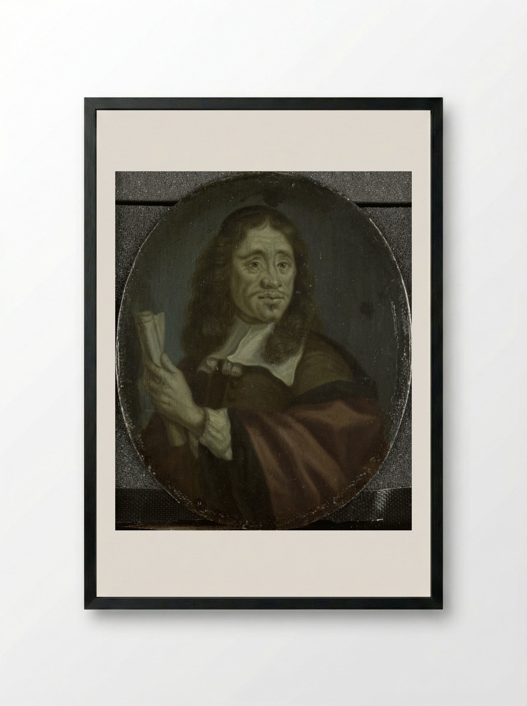 Portrait of Jan Vos - Arnoud van Halen - Framed Print Black