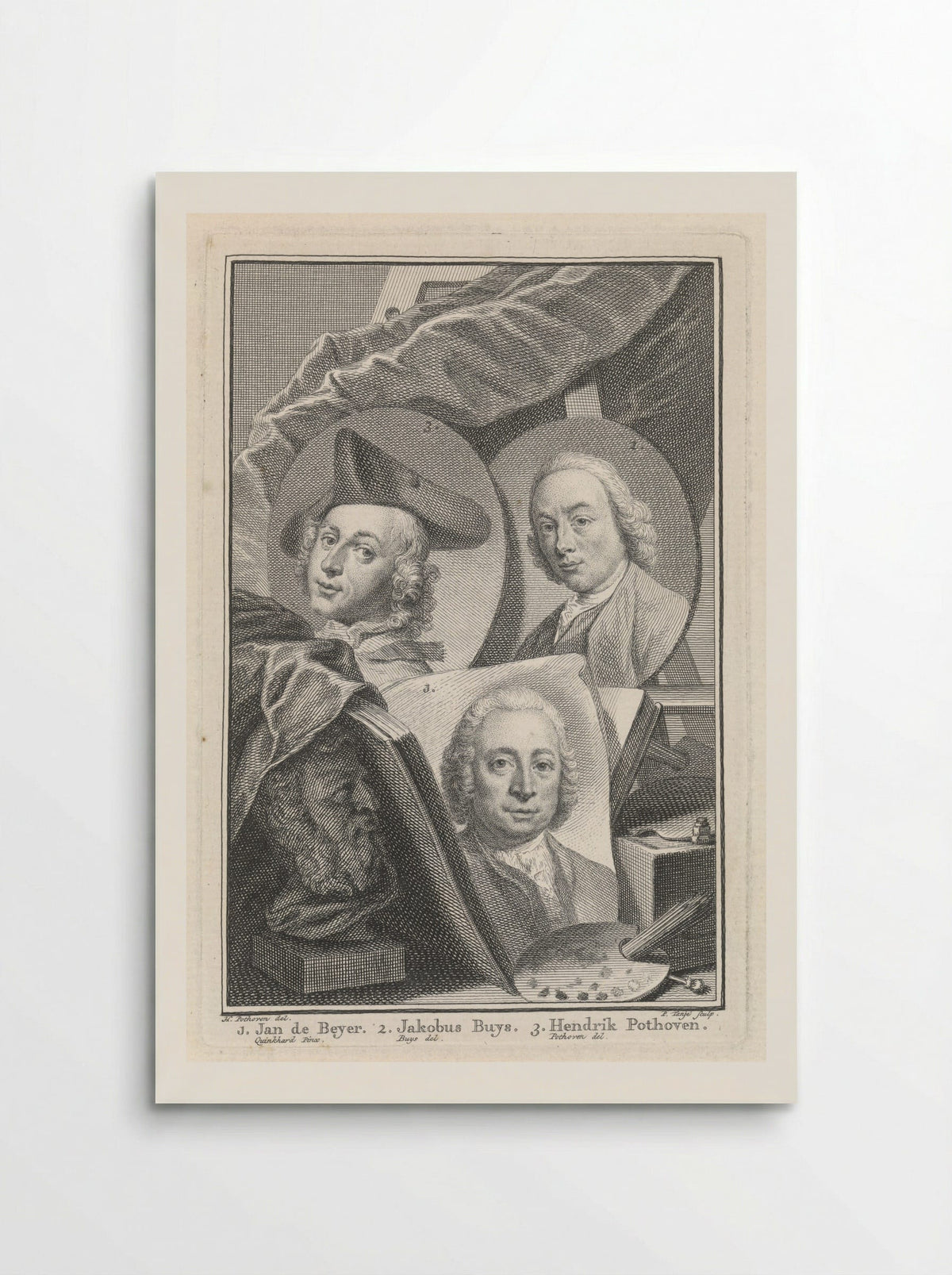 Portrait of Jan de Beijer, Jakobus Buys, and Hendrik Pothoven - Pieter Tanjé - Poster