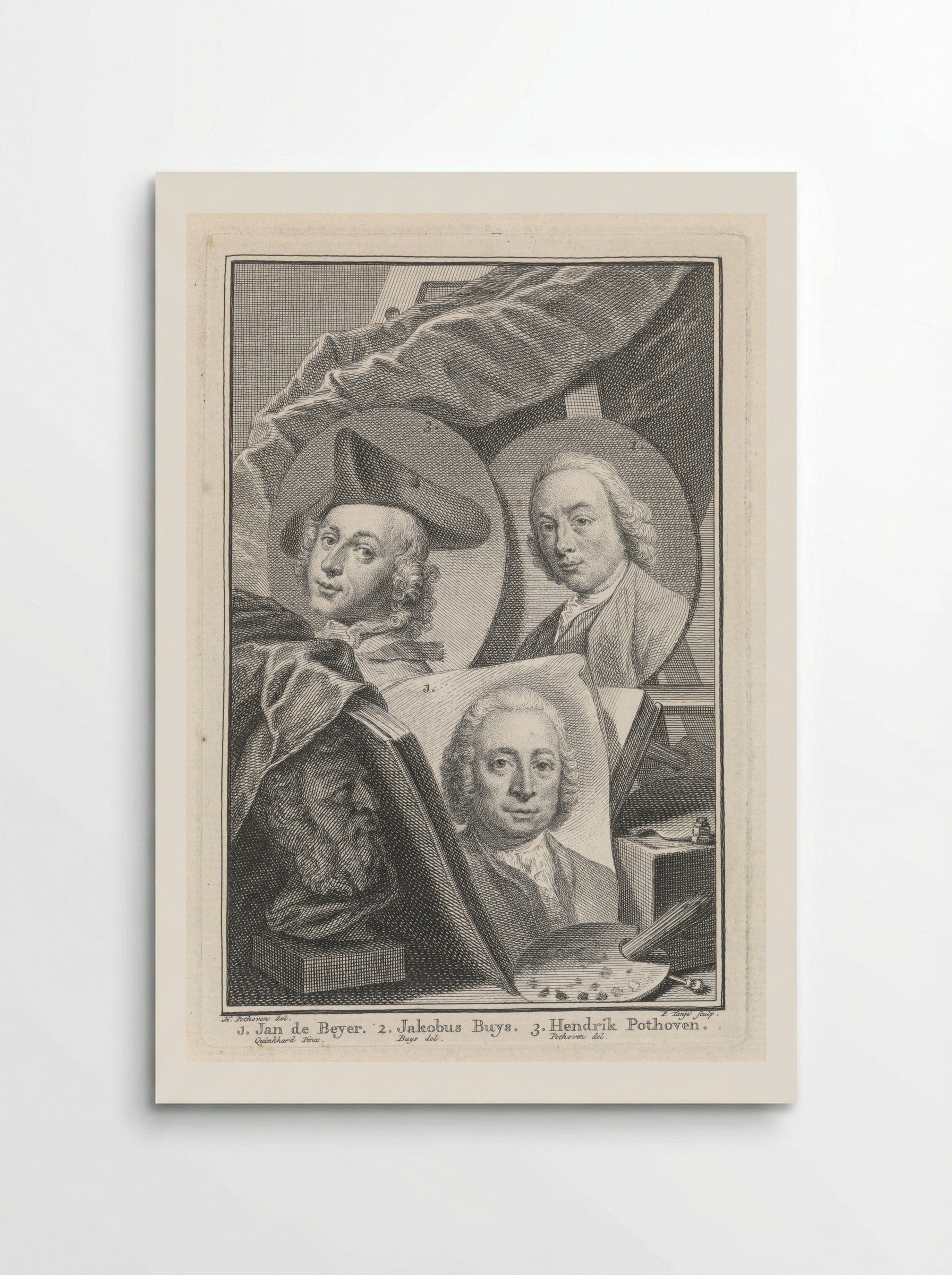 Portrait of Jan de Beijer, Jakobus Buys, and Hendrik Pothoven - Pieter Tanjé - Poster