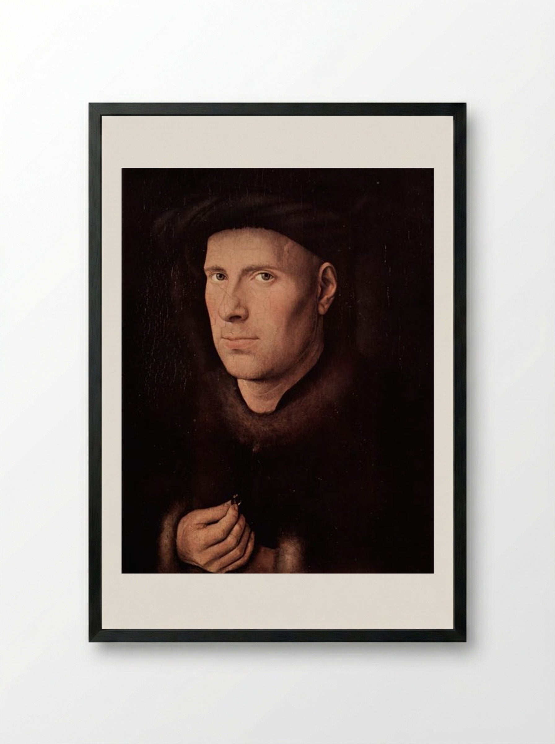 Portrait of Jan de Leeuw - Jan van Eyck - Framed Print Black