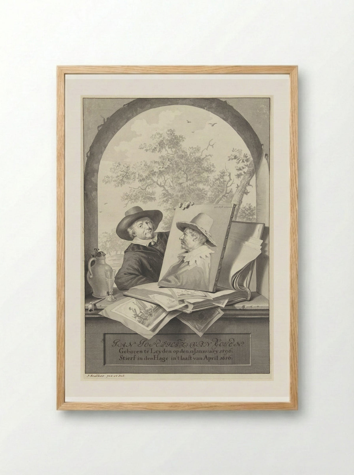 Portrait of Jan van Goyen - Jan Stolker - Framed Print Wood