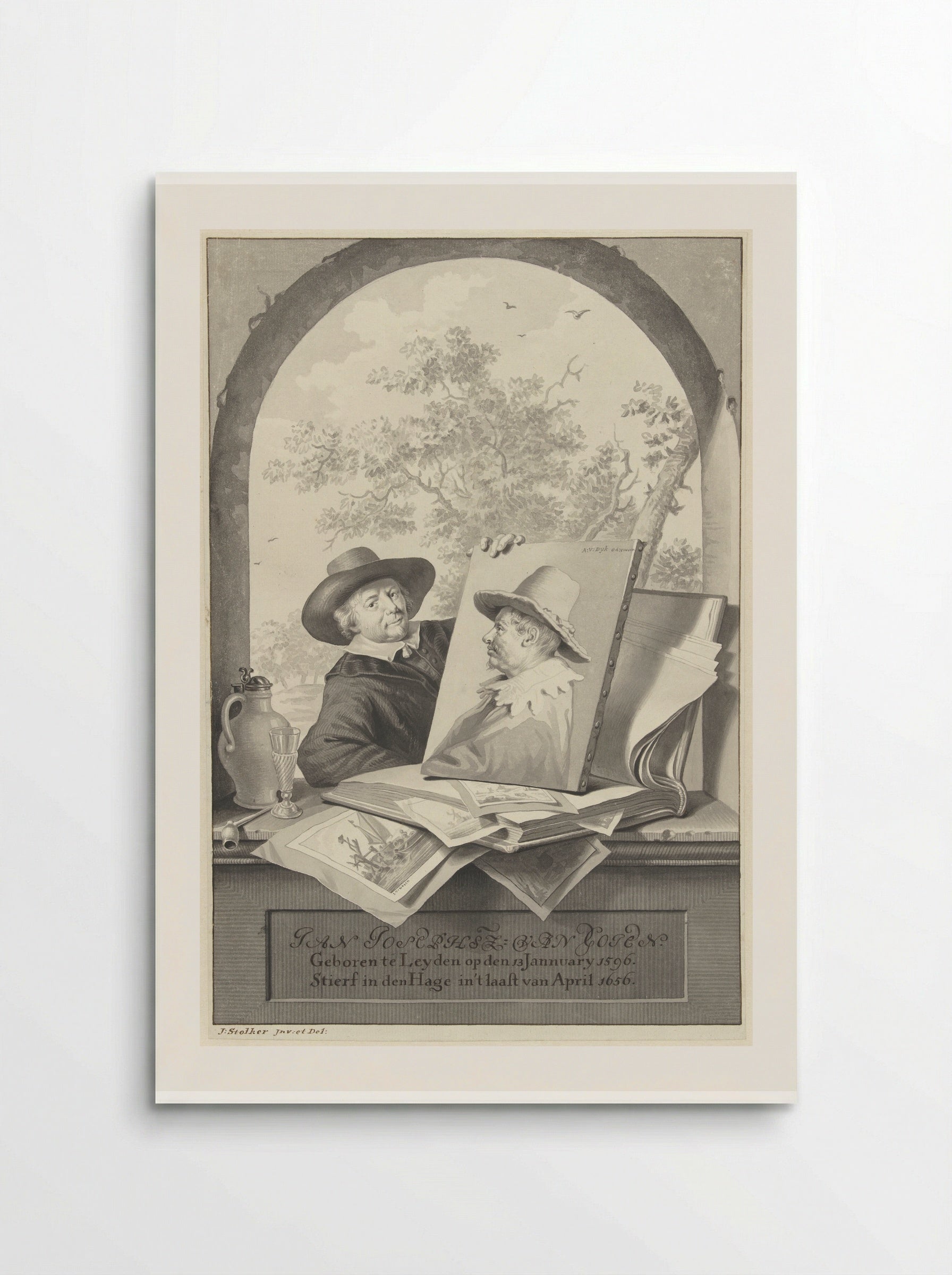 Portrait of Jan van Goyen - Jan Stolker - Poster