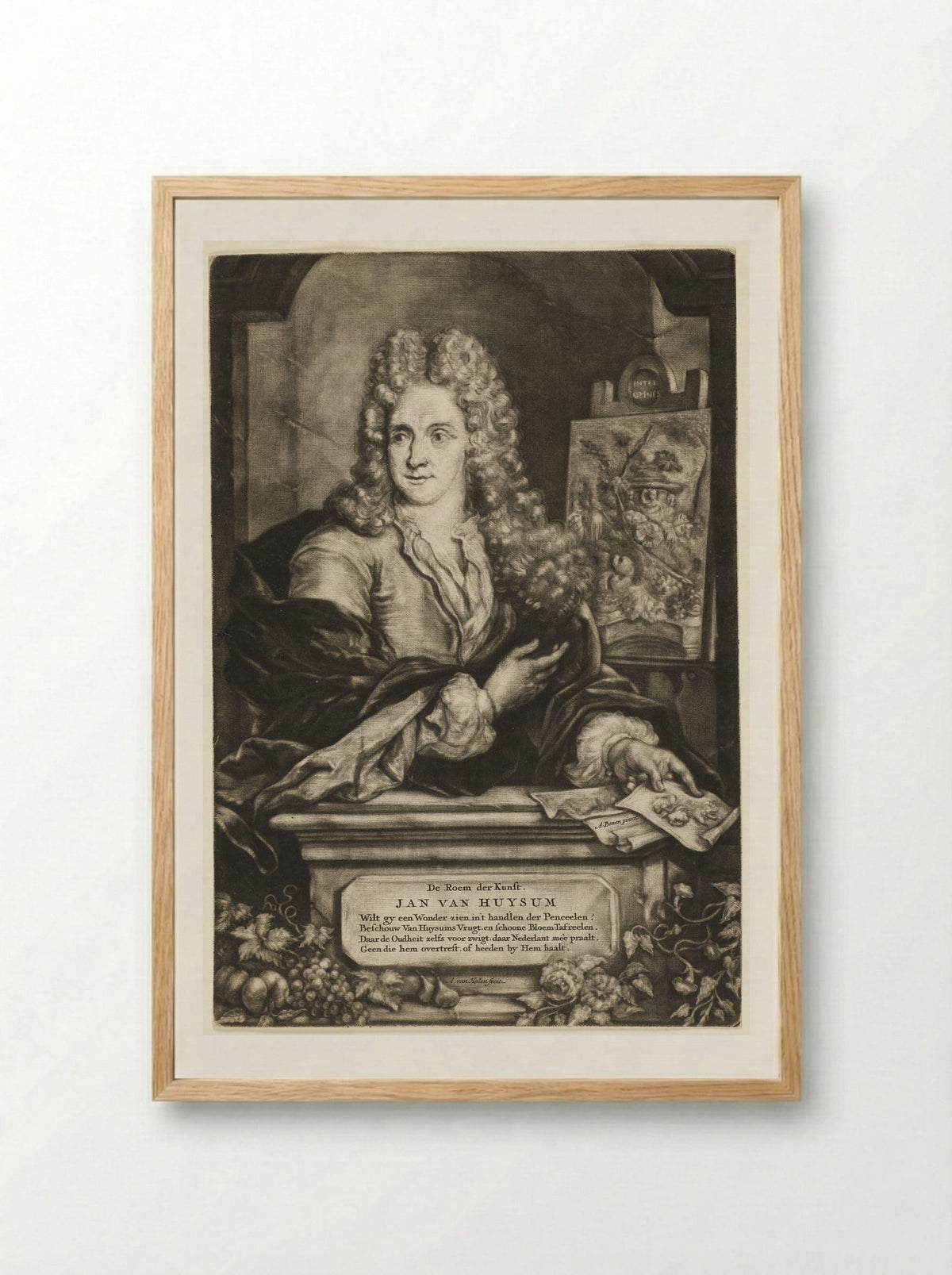 Portrait of Jan van Huysum - Arnoud van Halen - Framed Print Wood