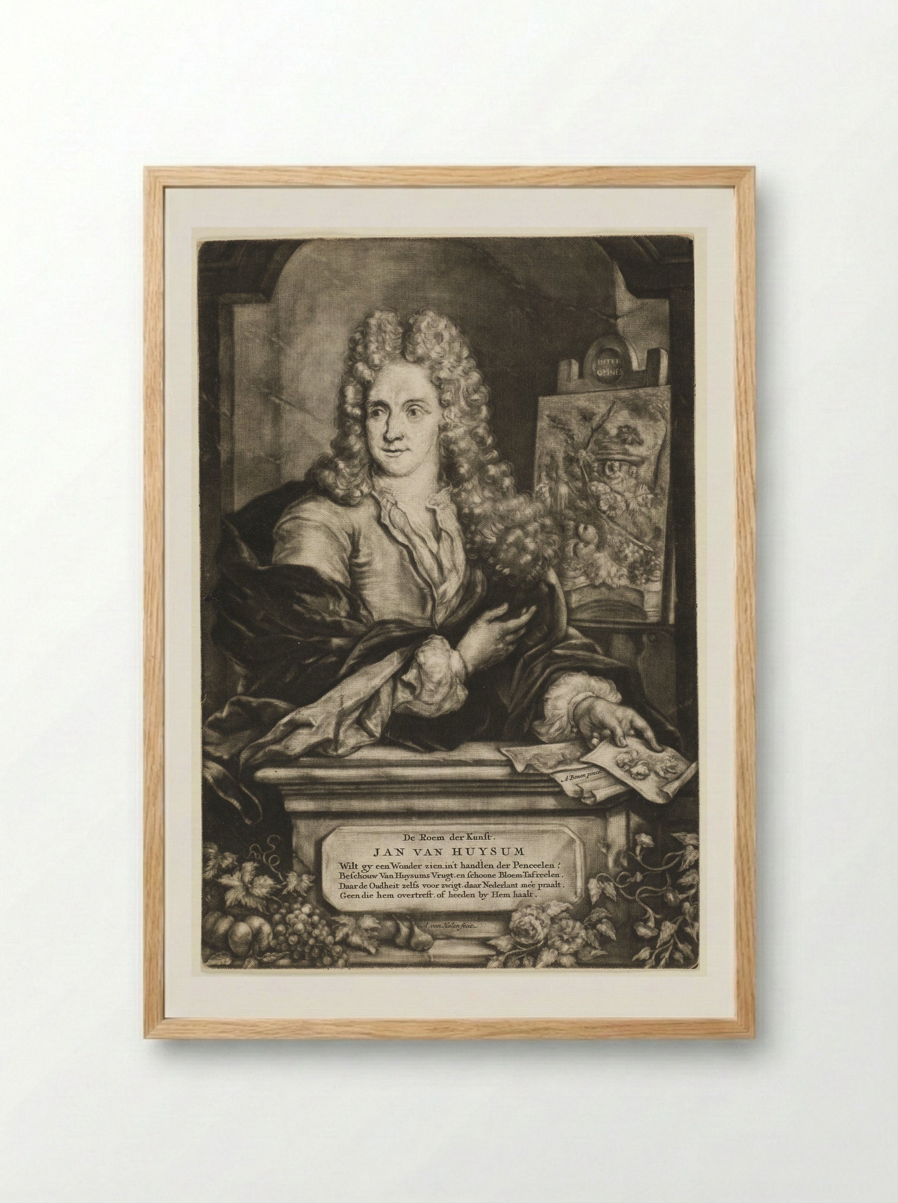 Portrait of Jan van Huysum - Arnoud van Halen - Framed Print Wood