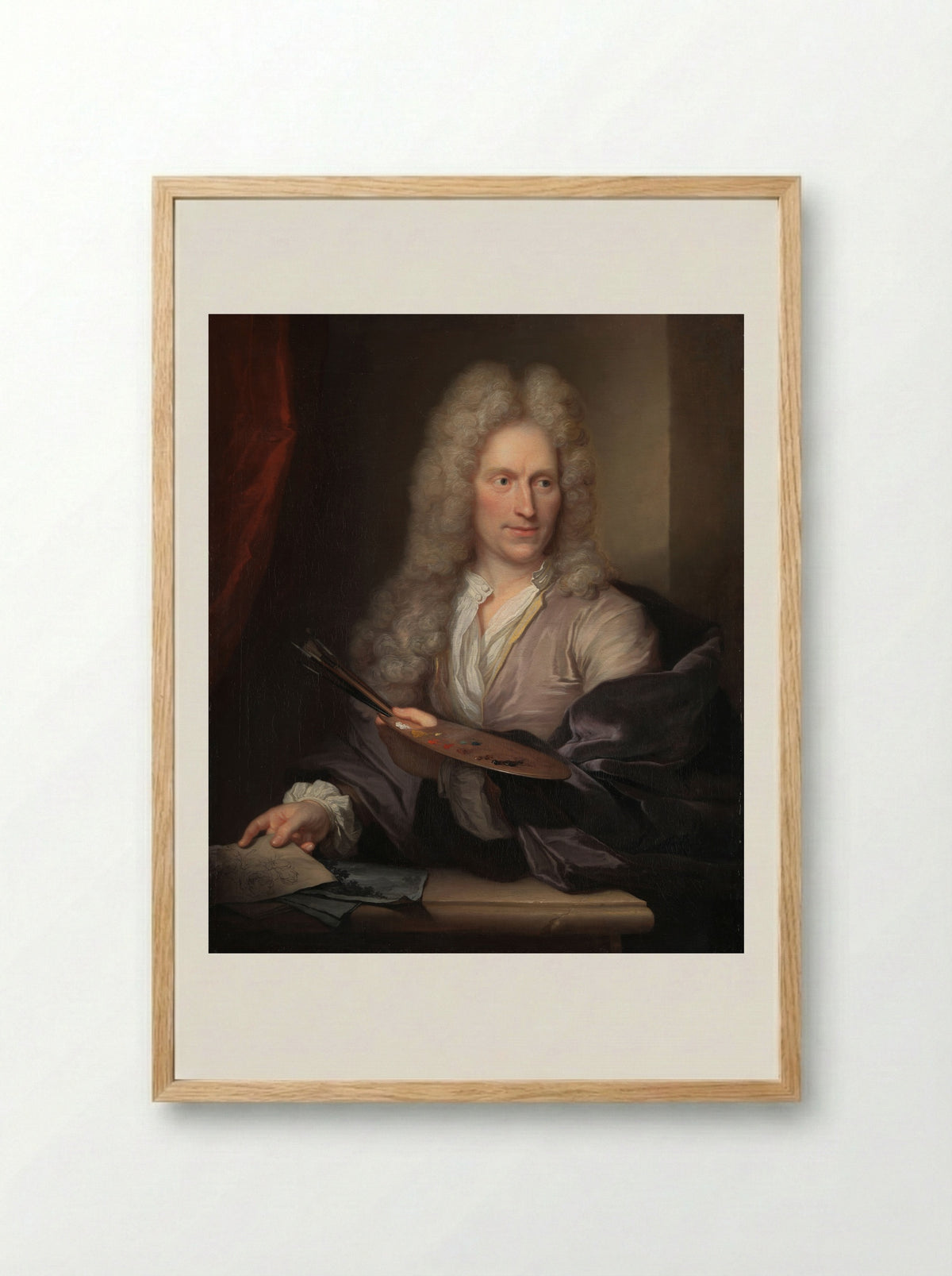 Portrait of Jan van Huysum - Arnold Boonen - Framed Print Wood
