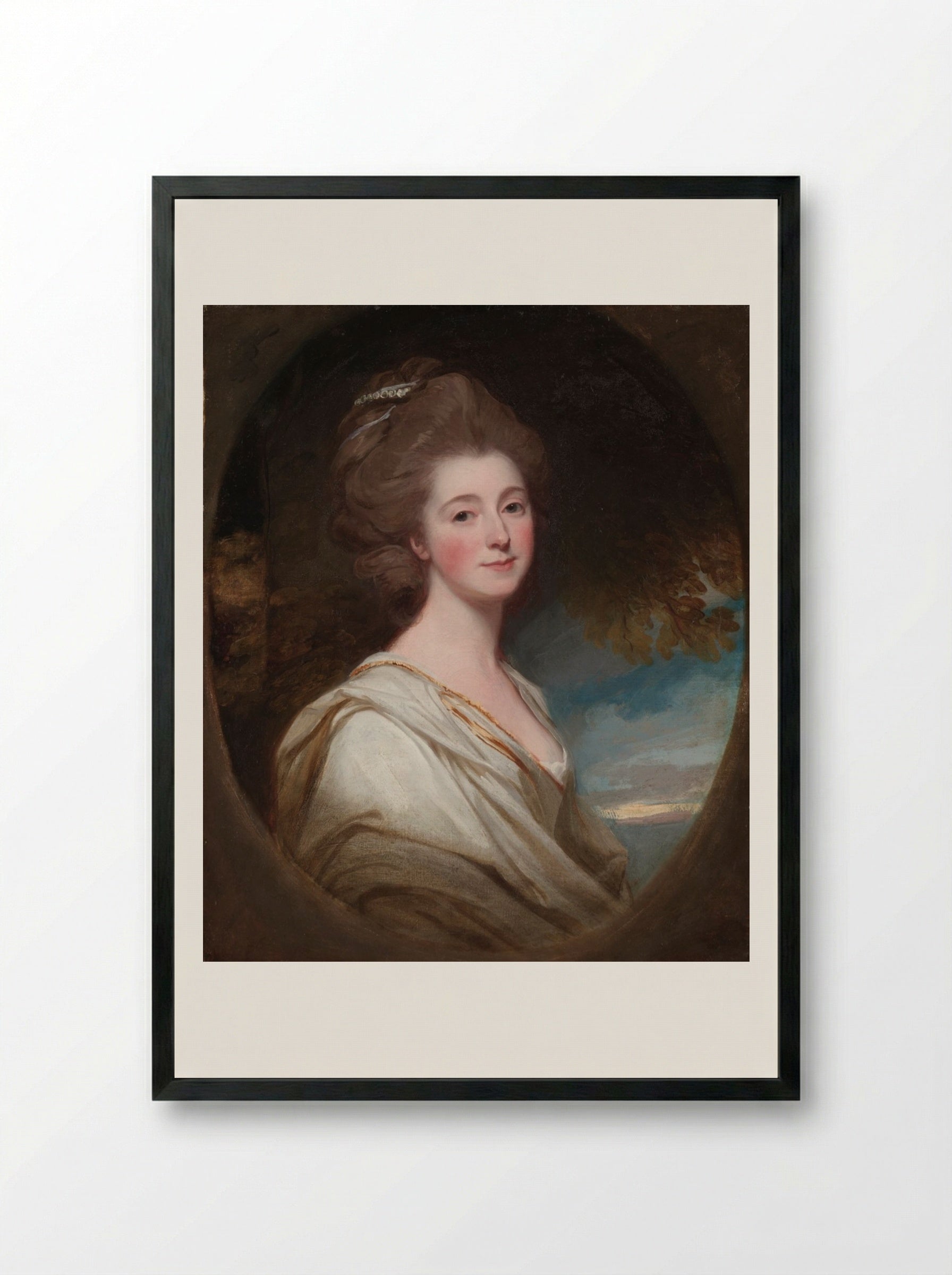 Portrait of Jane Hoskyns - George Romney - Framed Print Black