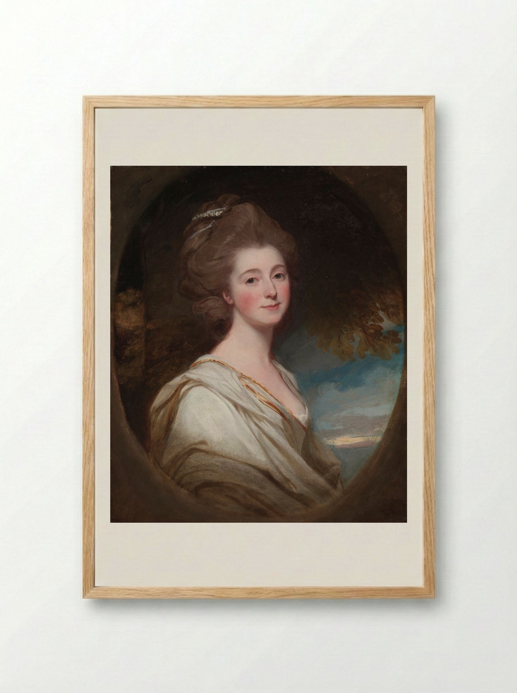 Portrait of Jane Hoskyns - George Romney - Framed Print Wood