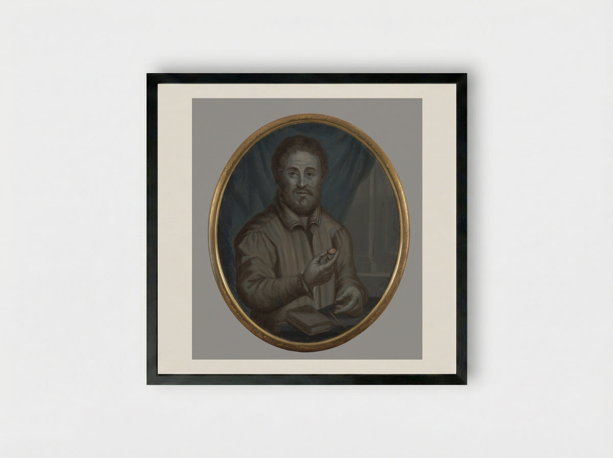 Portrait of Janus Secundus - Arnoud van Halen - Framed Print Black