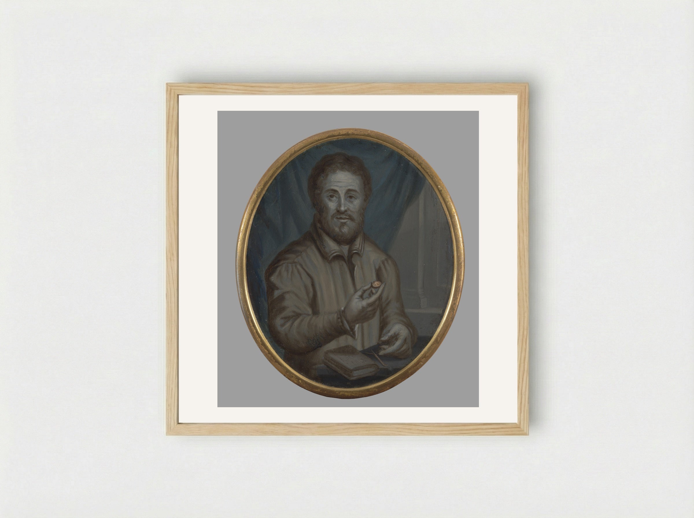 Portrait of Janus Secundus - Arnoud van Halen - Framed Print Wood