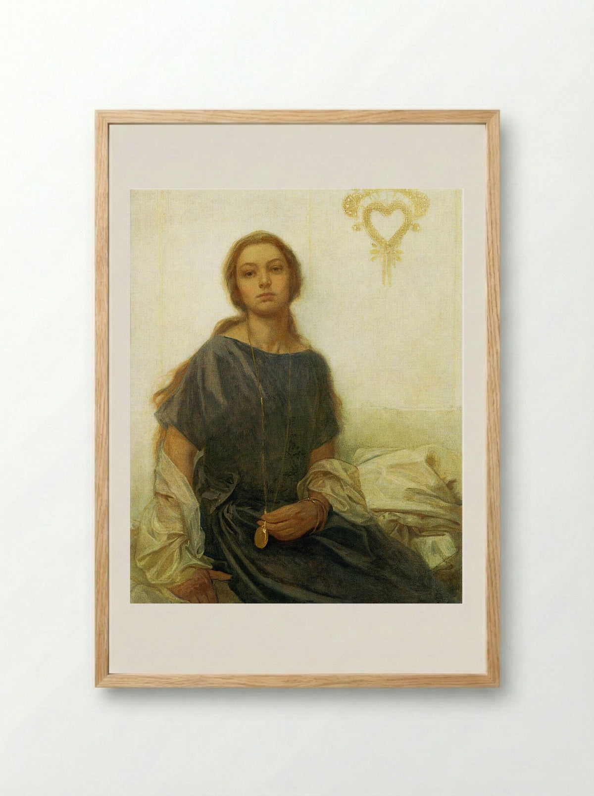 Portrait of Jaroslava - Alphonse Mucha - Framed Print Wood