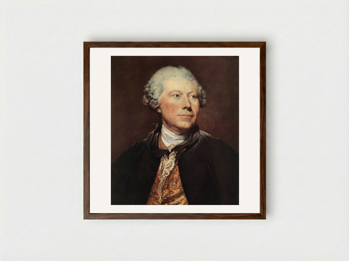 Portrait of Jean-Baptiste Massé - Johann Georg Wille - Framed Print Dark Wood