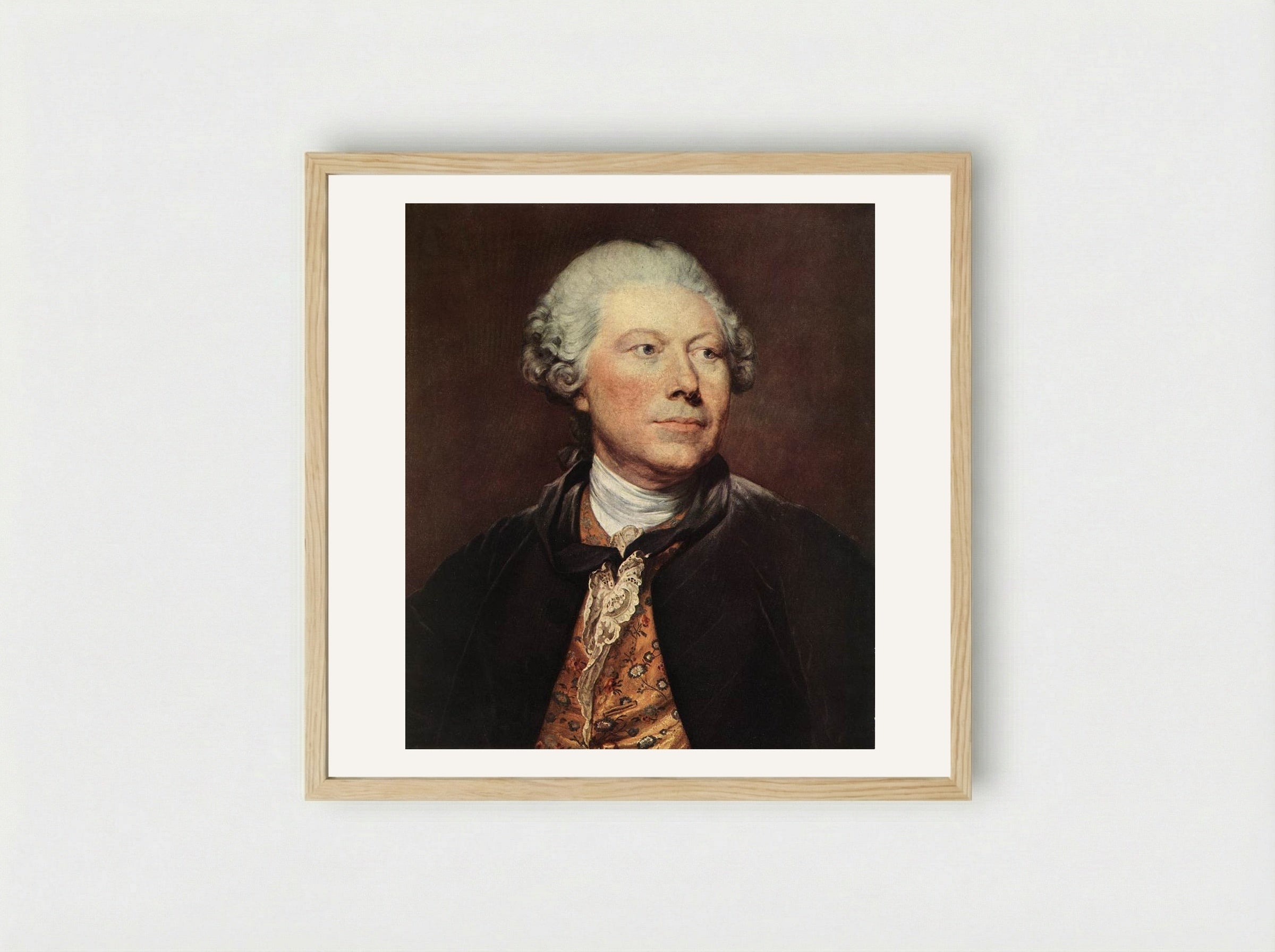 Portrait of Jean-Baptiste Massé - Johann Georg Wille - Framed Print Wood